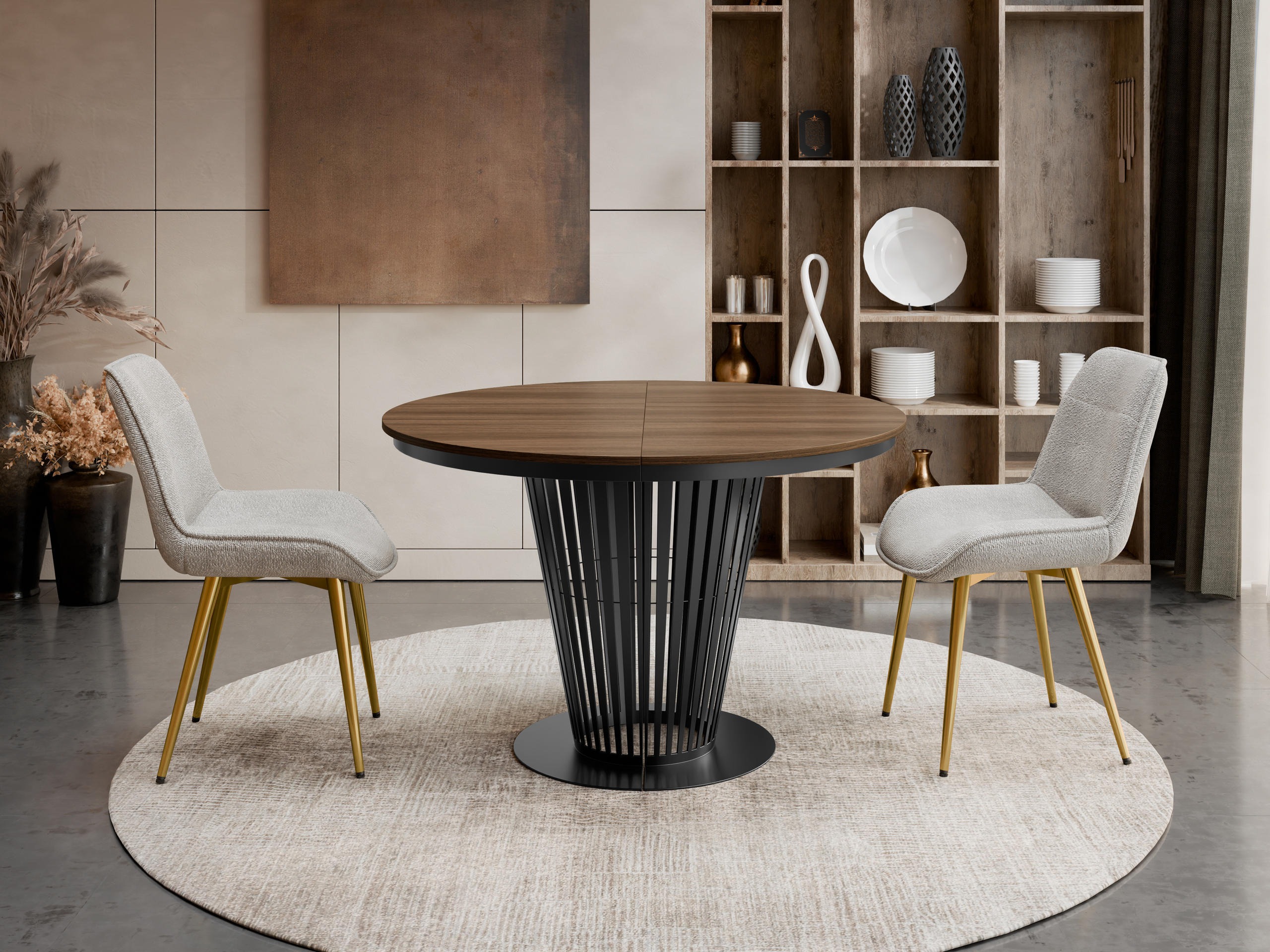 Table Oswego 179 (Noir + Noix sombre)