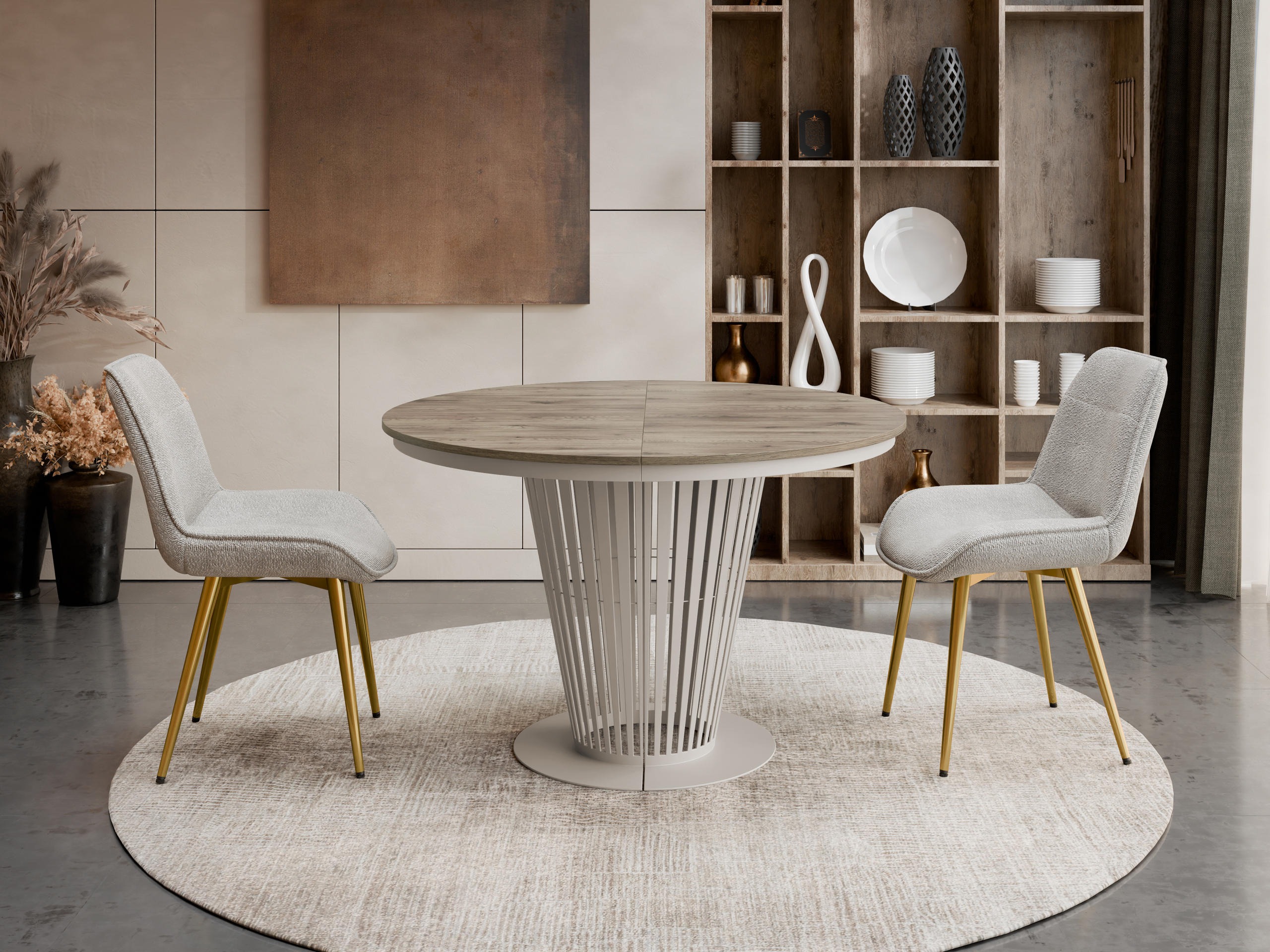 Table Oswego 181 (Cachemire + Chêne foncé)