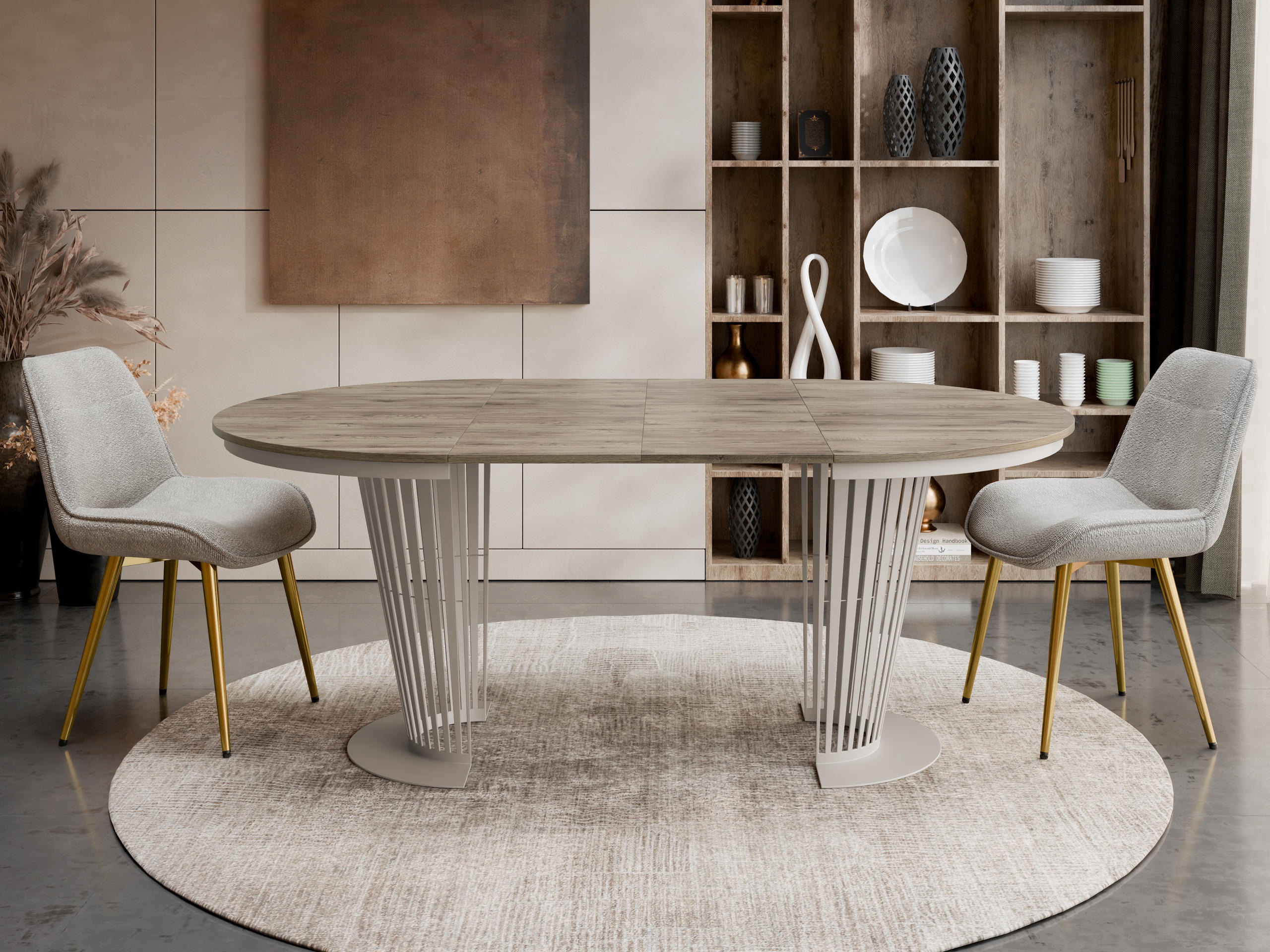 Table Oswego 181 (Cachemire + Chêne foncé)