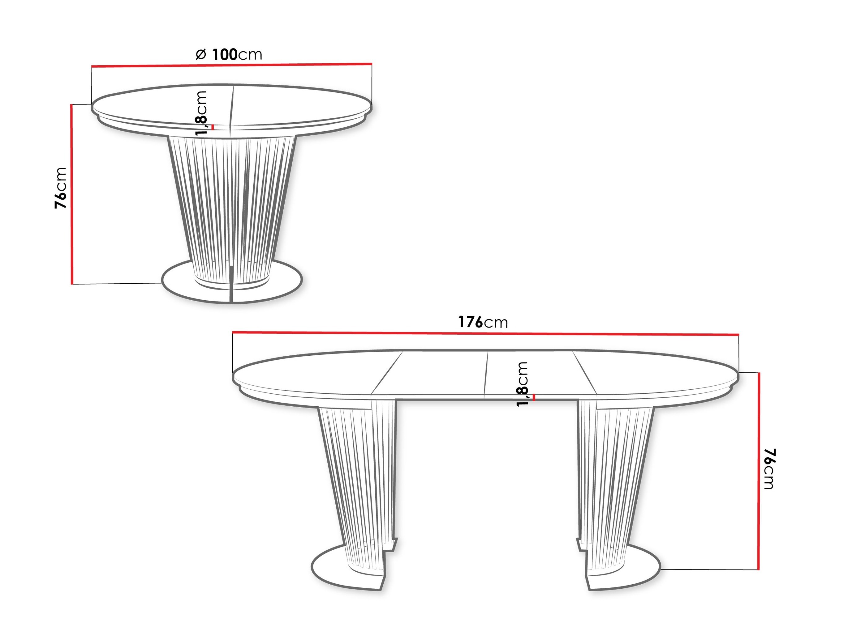 Table Oswego 181 (Noir + Cachemire)