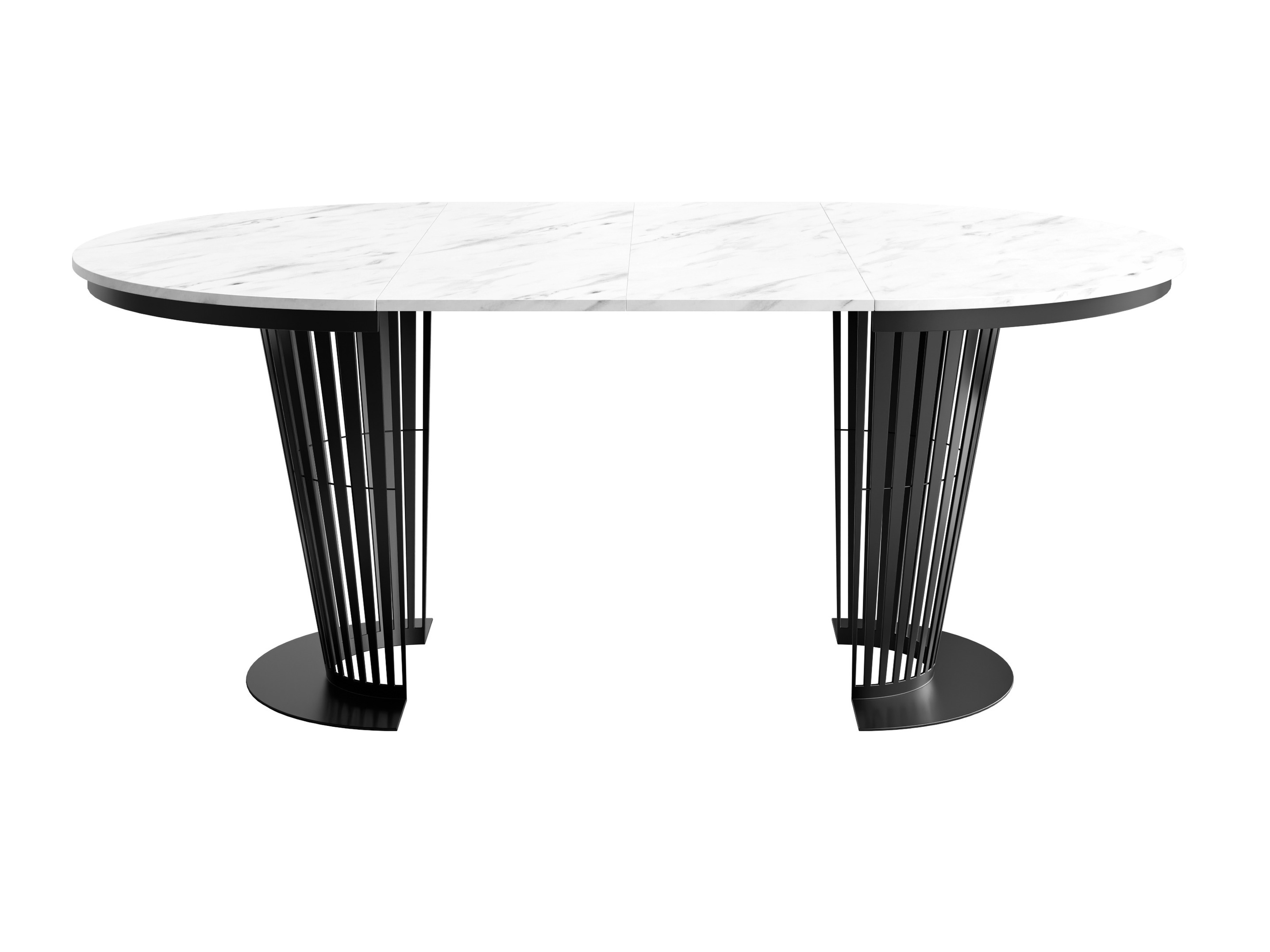 Table Oswego 181 (Noir + Marbre blanc)