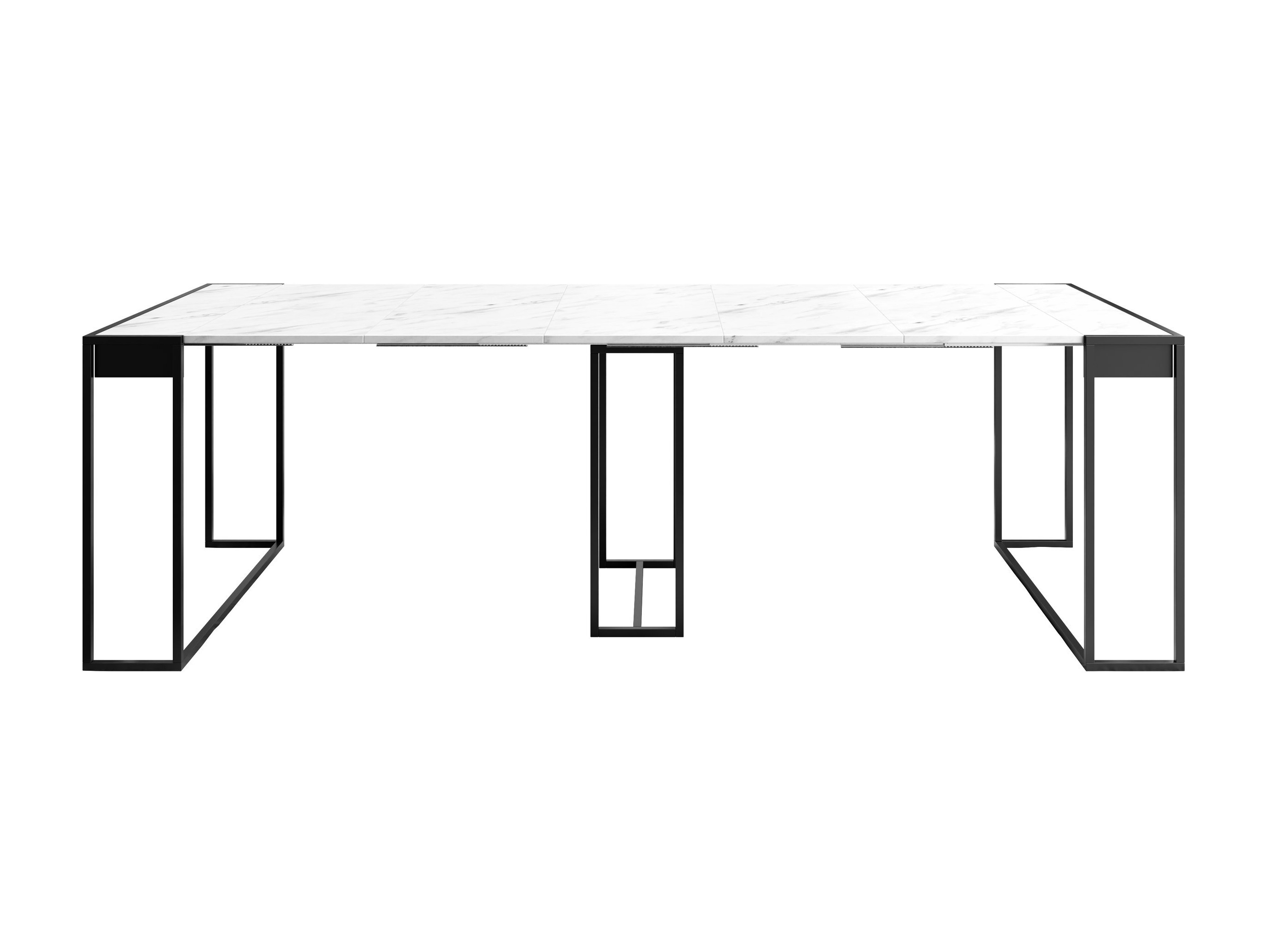 Table pliante Oswego 180 (Noir + Marbre blanc)
