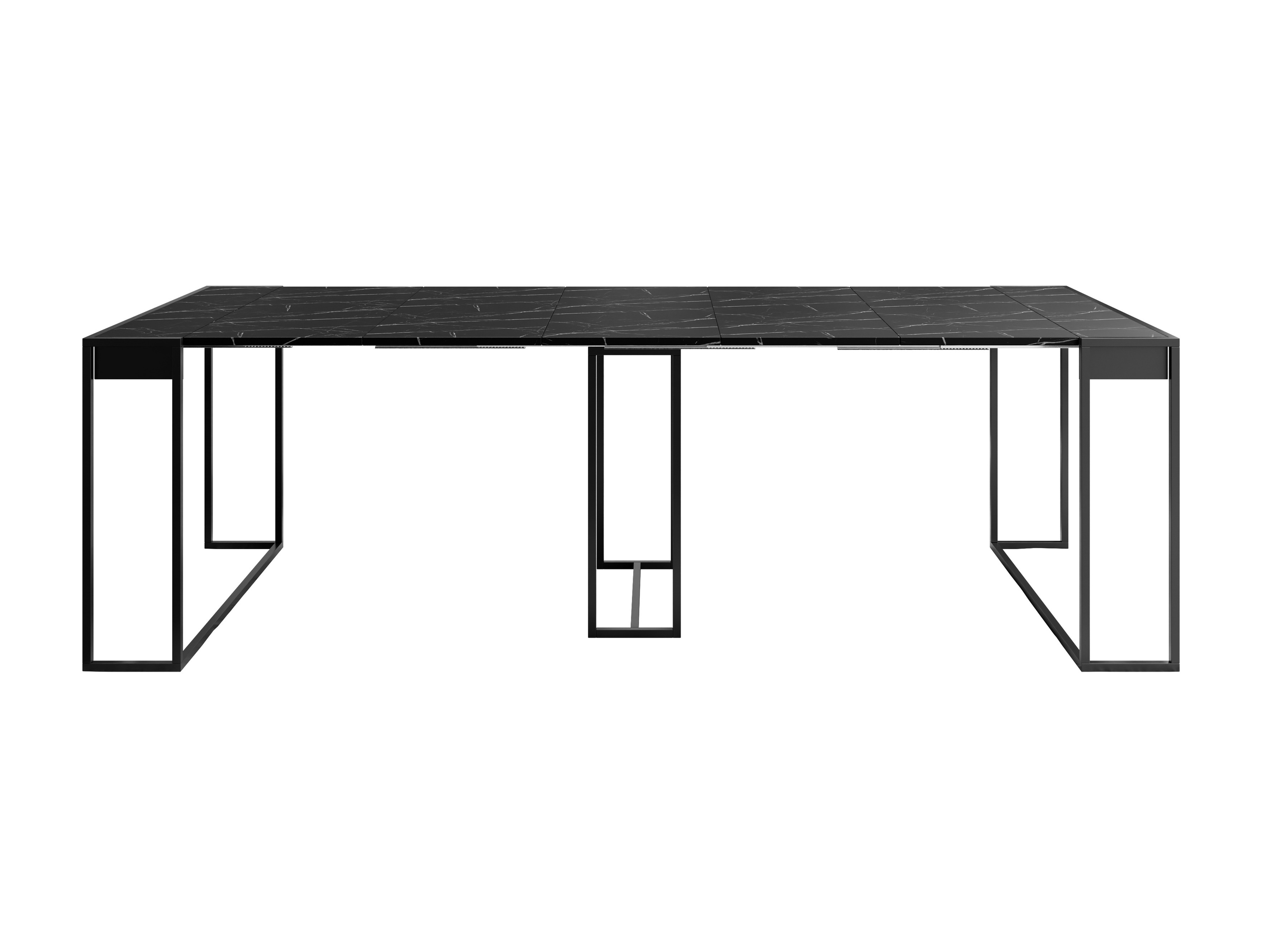 Table pliante Oswego 180 (Noir + Marbre noir)