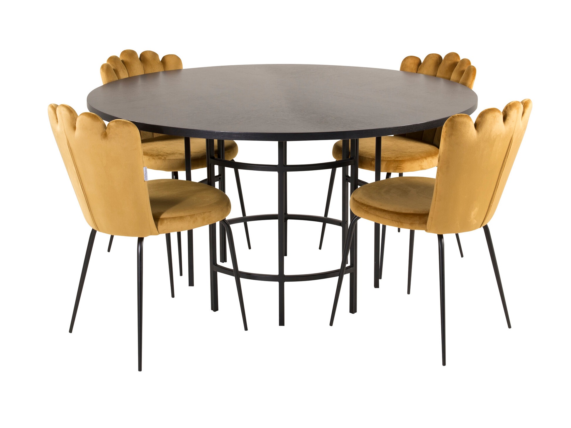 Salle à manger complète Dallas 316 (Jaune + Noir)