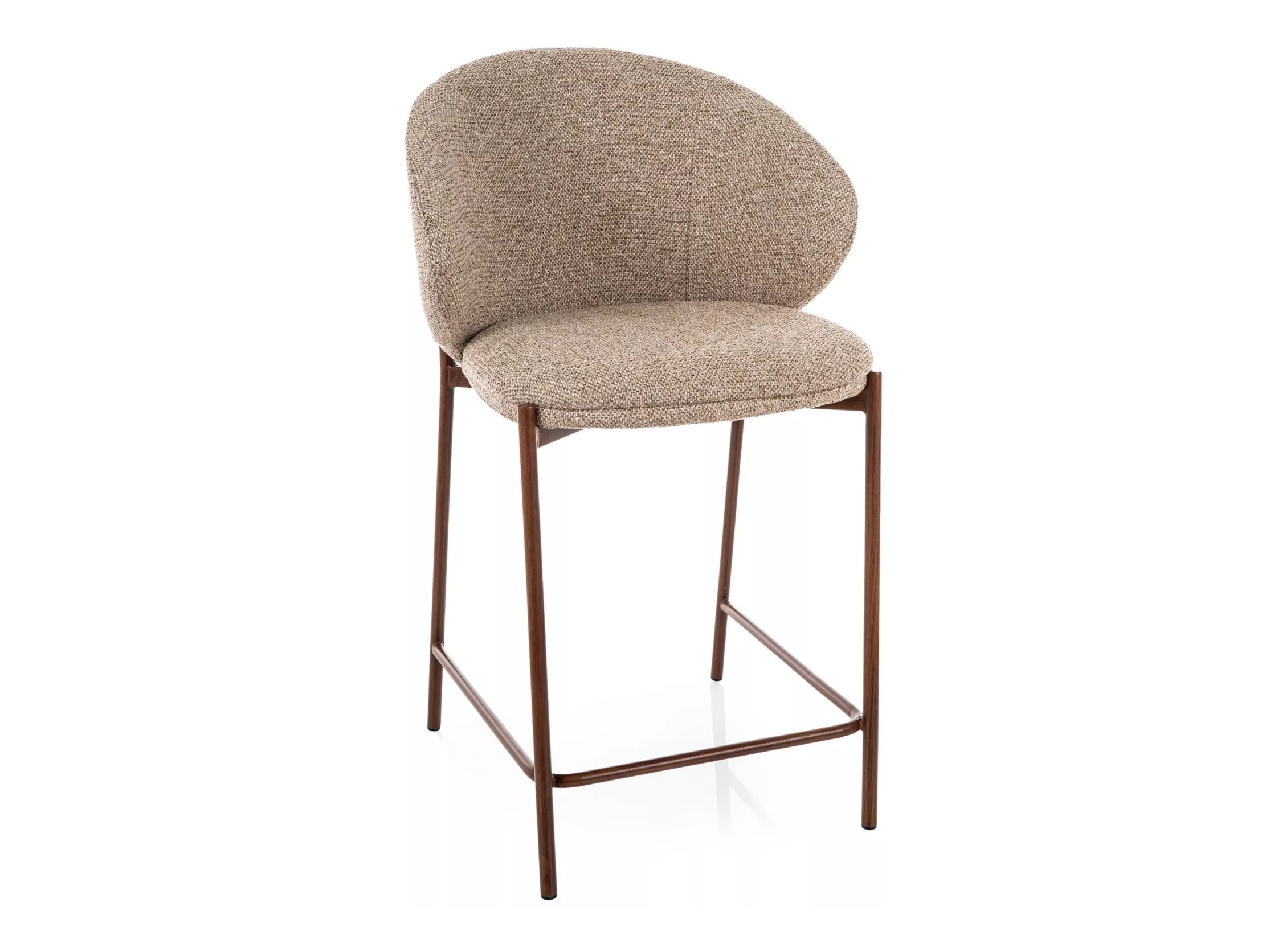 Chaise de bar mi-hauteur Detroit 947 (Brun clair + Noyer)