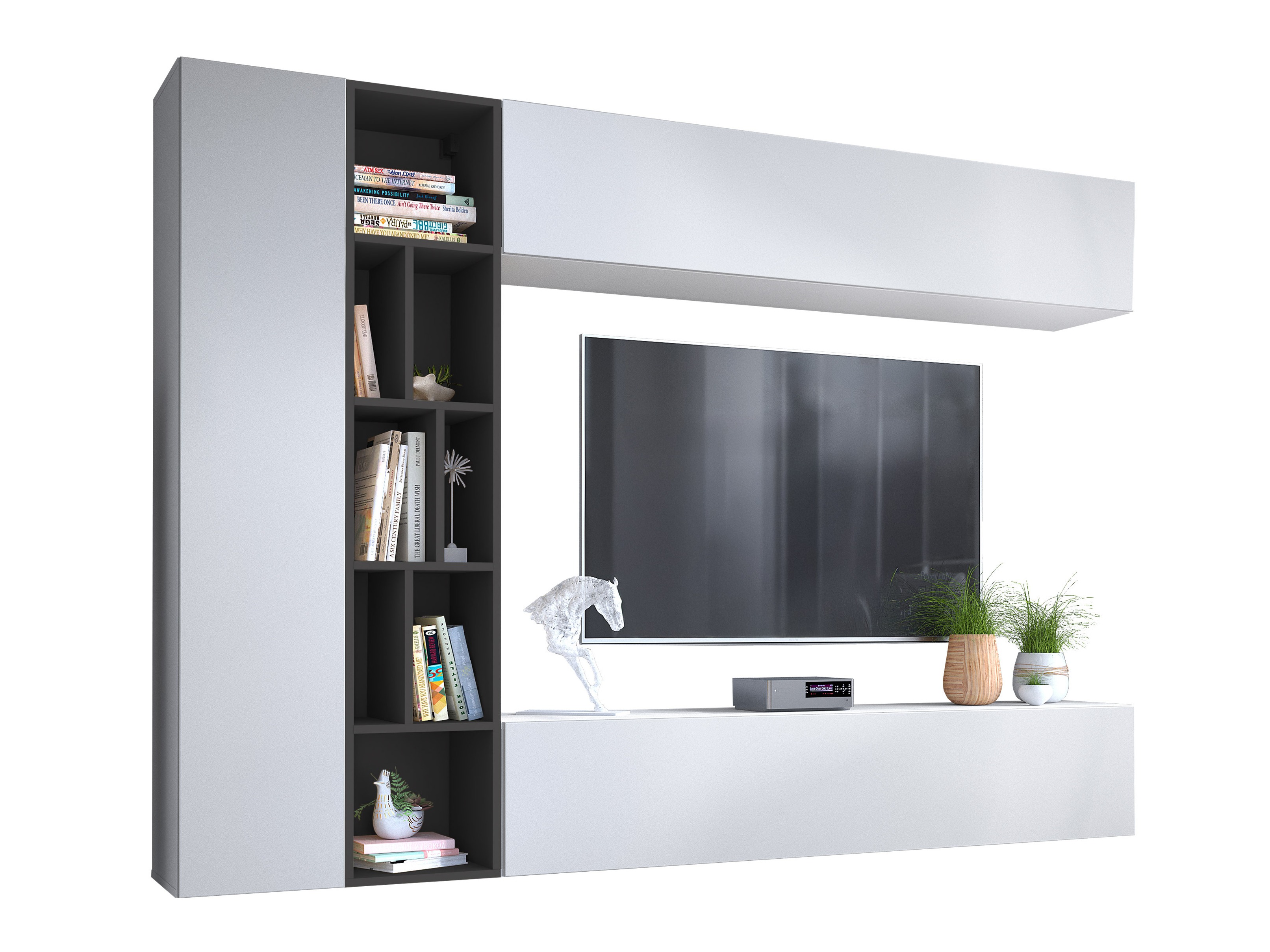 Ensemble de salon Comfivo Natura (Blanc + Graphite)