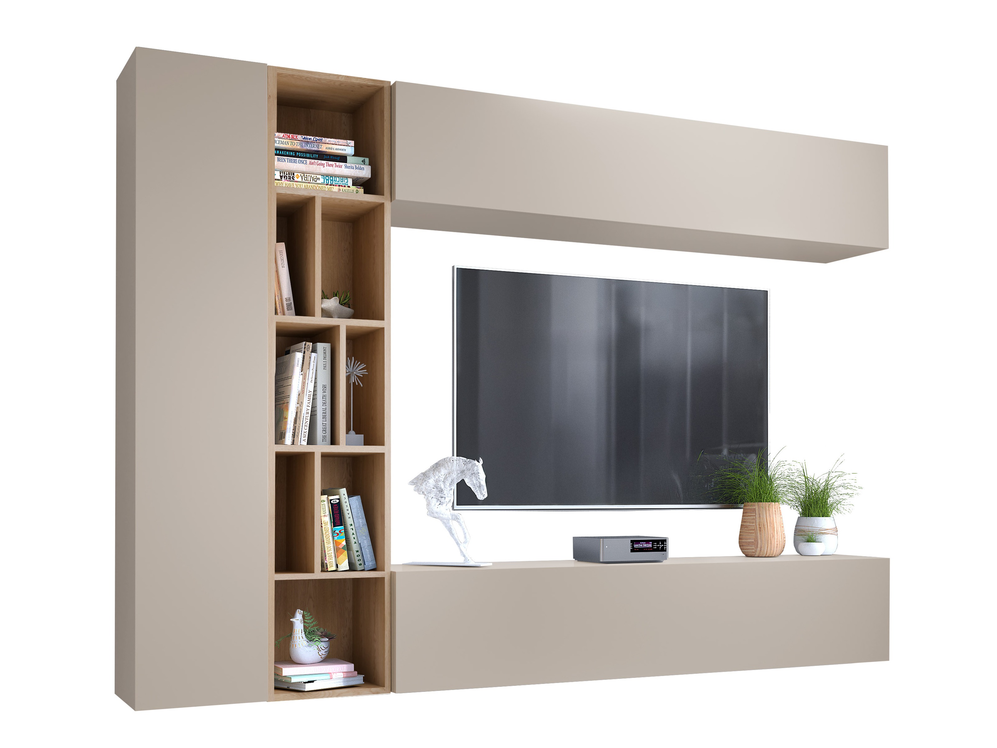 Ensemble de salon Comfivo Natura (Cachemire + Chêne Artisan)