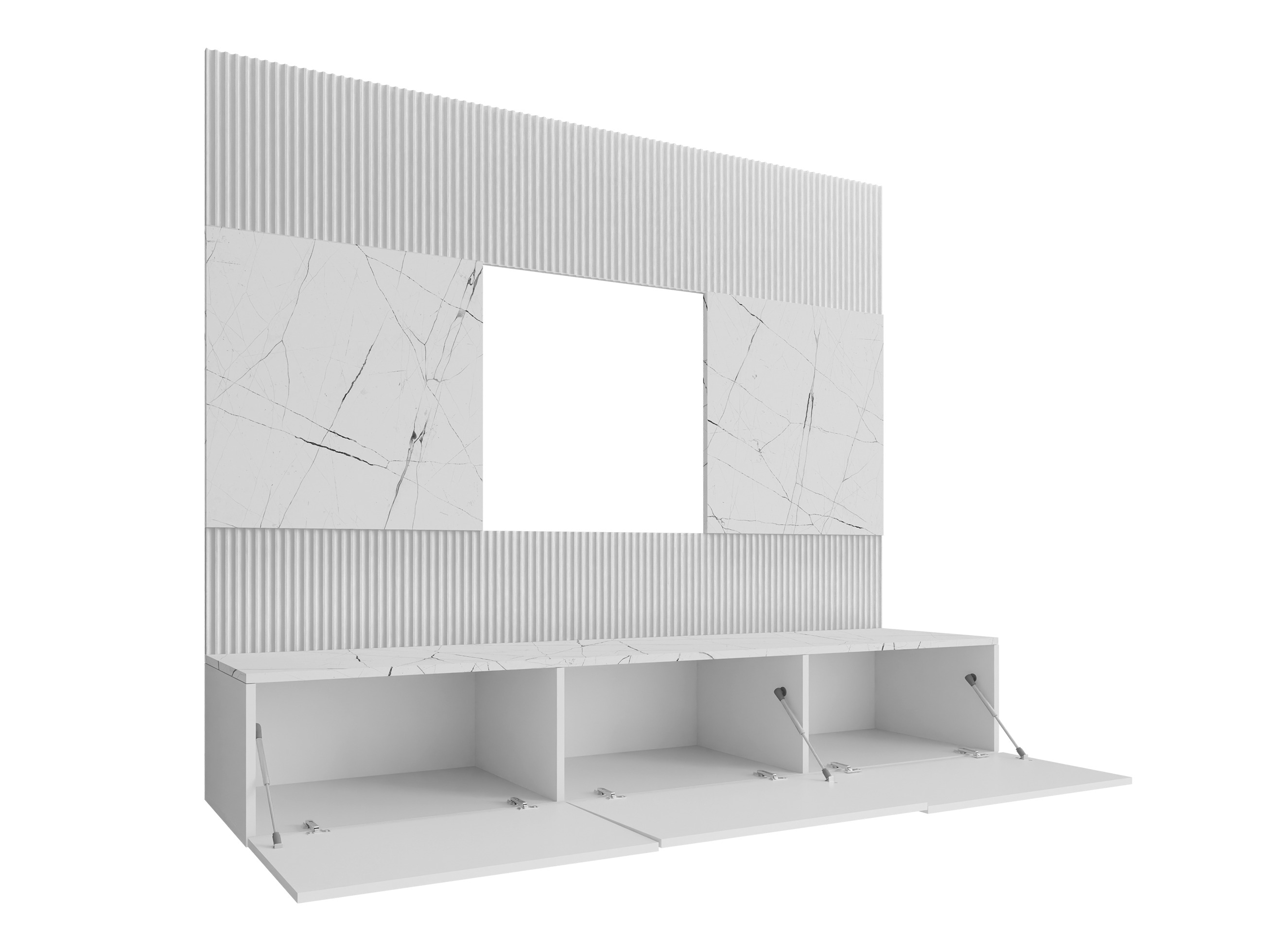 Ensemble de salon Comfivo Salix II (Noyer + Clair Travertine)