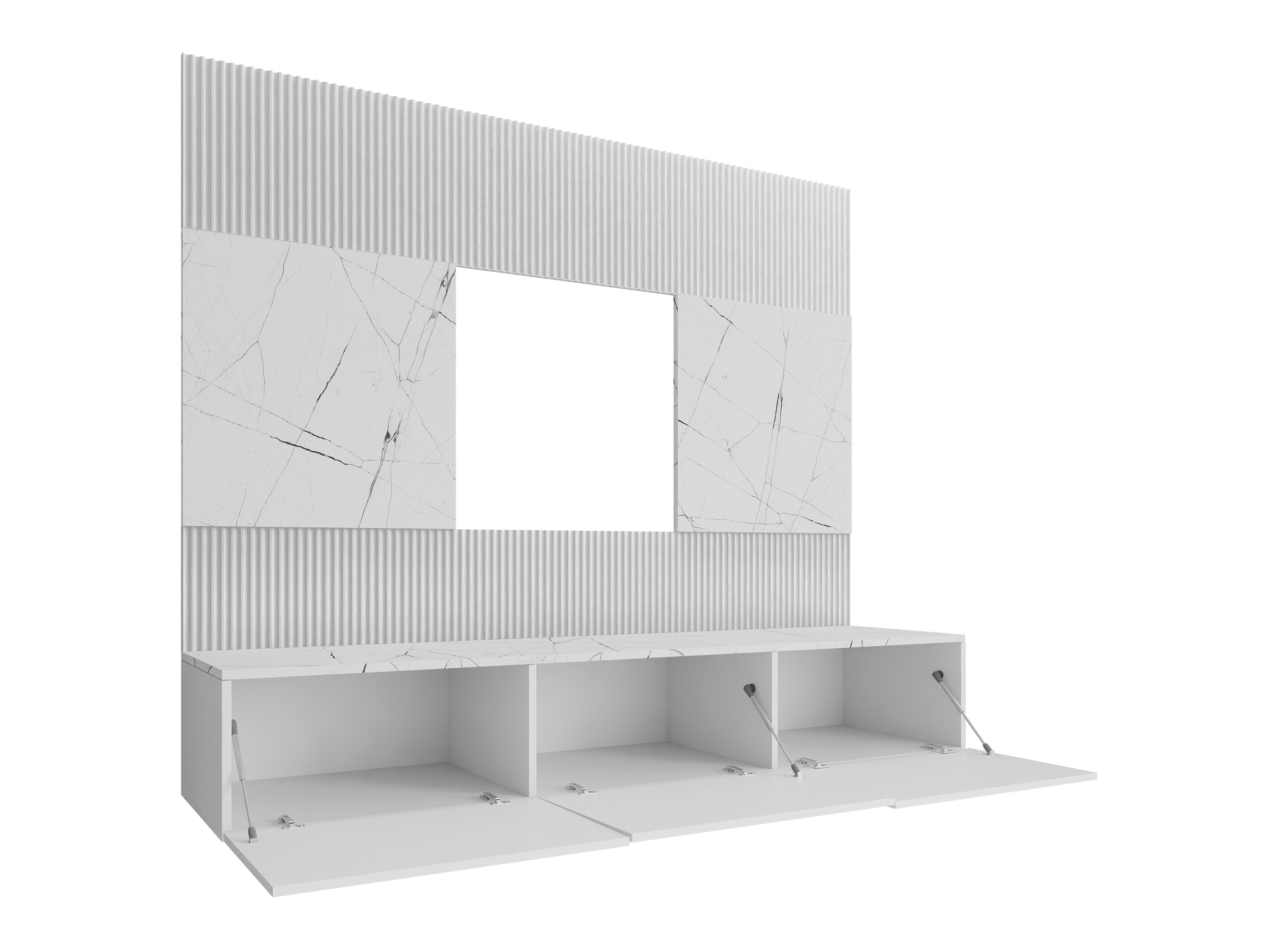 Ensemble de salon Comfivo Salix (Noyer + Clair Travertine)