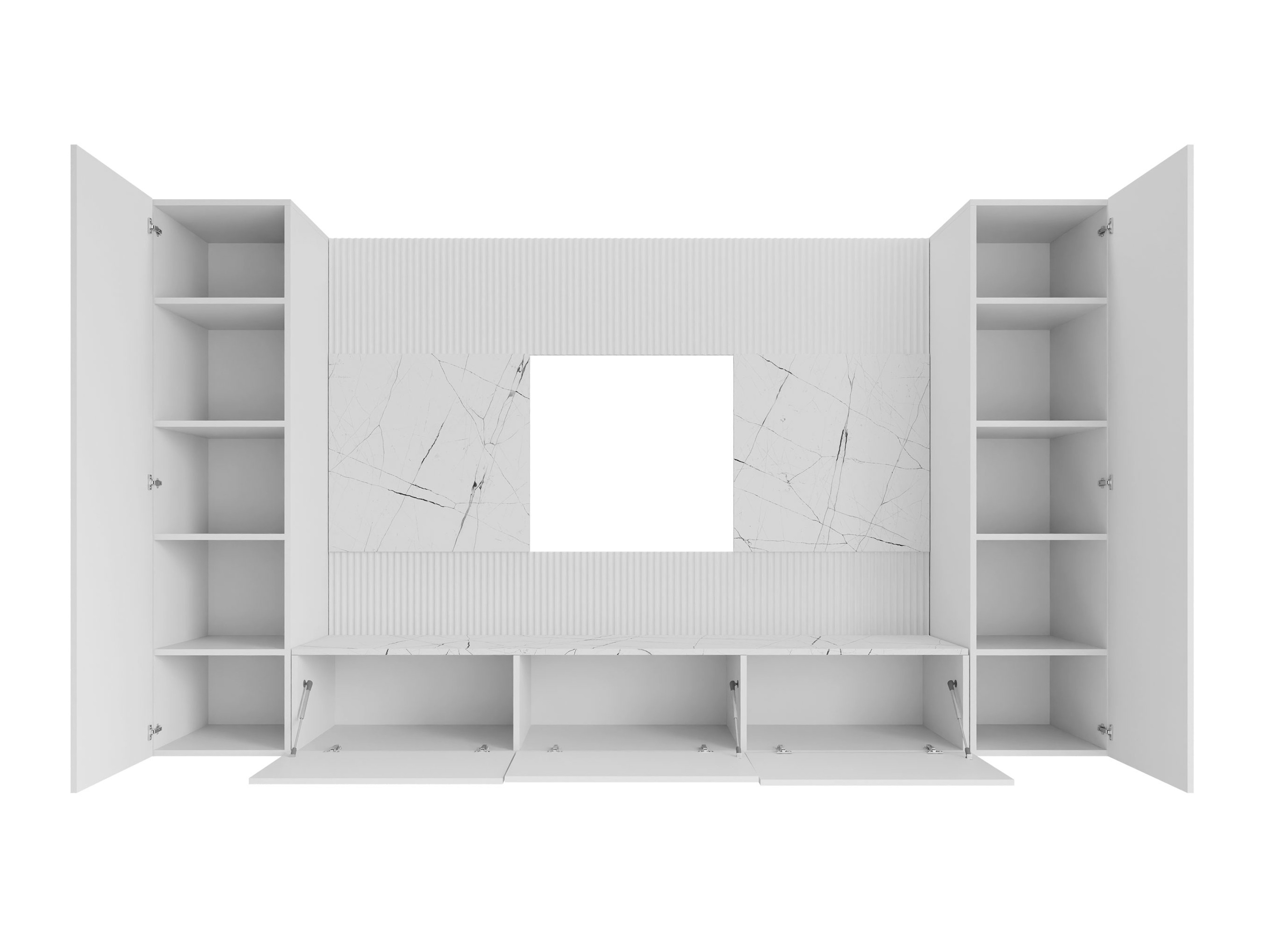 Ensemble de salon Comfivo Salix V (Noyer + Clair Travertine)