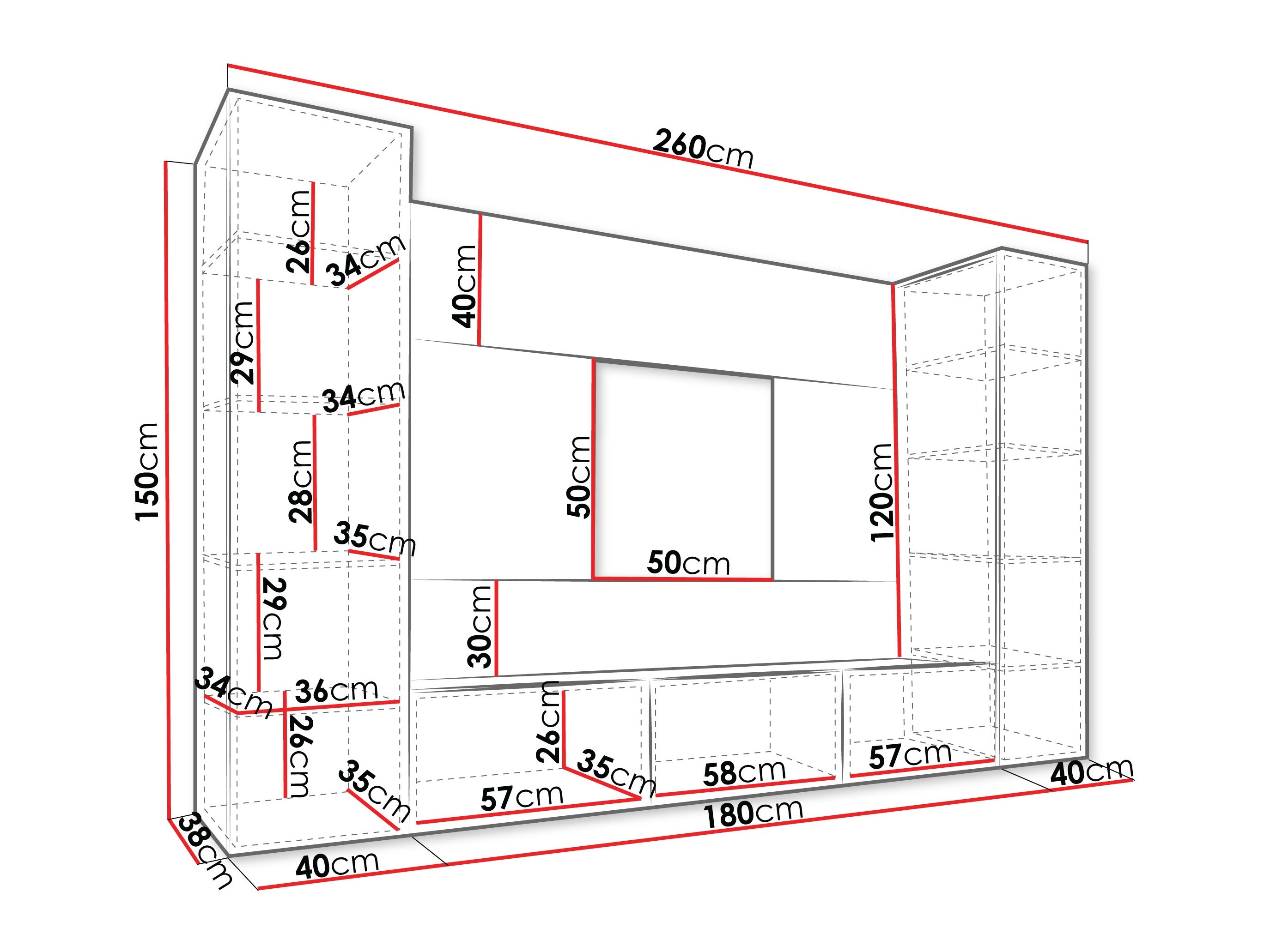 Ensemble de salon Comfivo Salix V (Noyer + Clair Travertine)