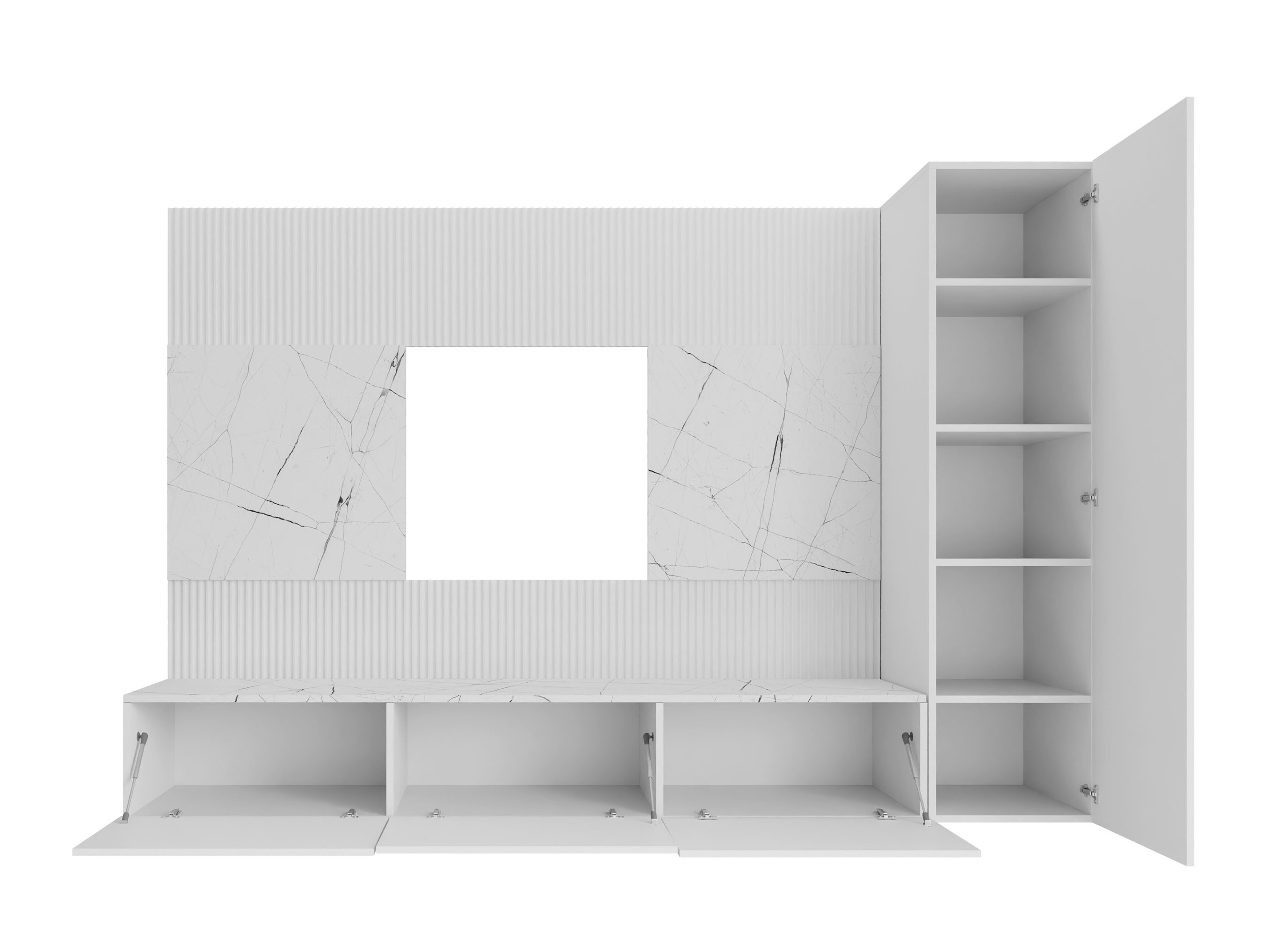 Ensemble de salon Comfivo Salix VI (Noyer + Clair Travertine)