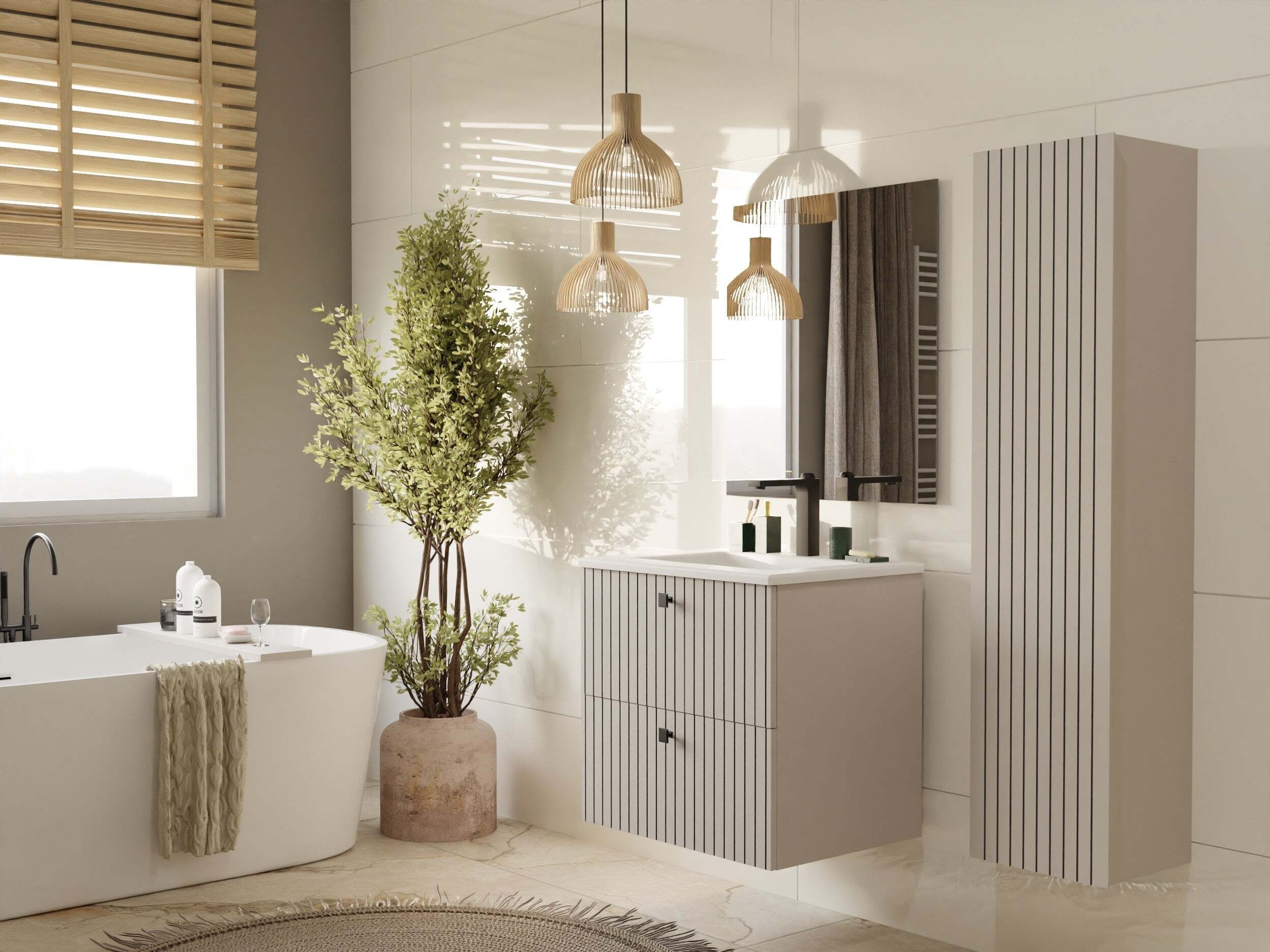 Armoire de salle de bains murale pour lavabo Mandeville 314 (Cachemire)