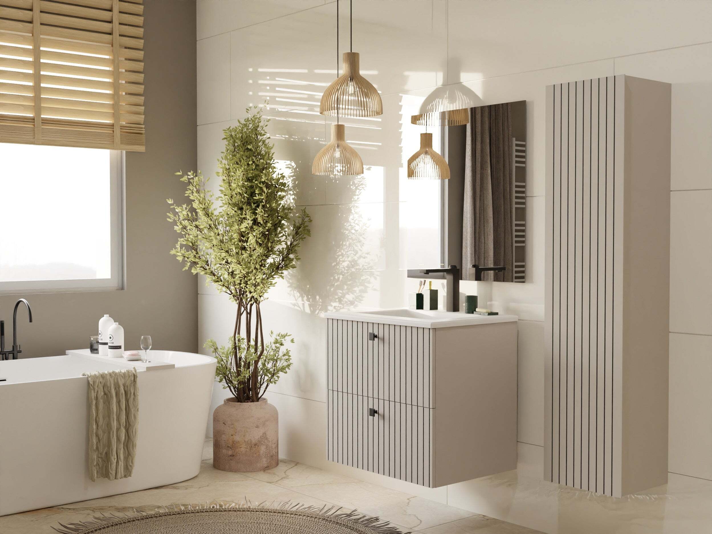 Armoire de salle de bains murale pour lavabo Mandeville 314 (Cachemire)