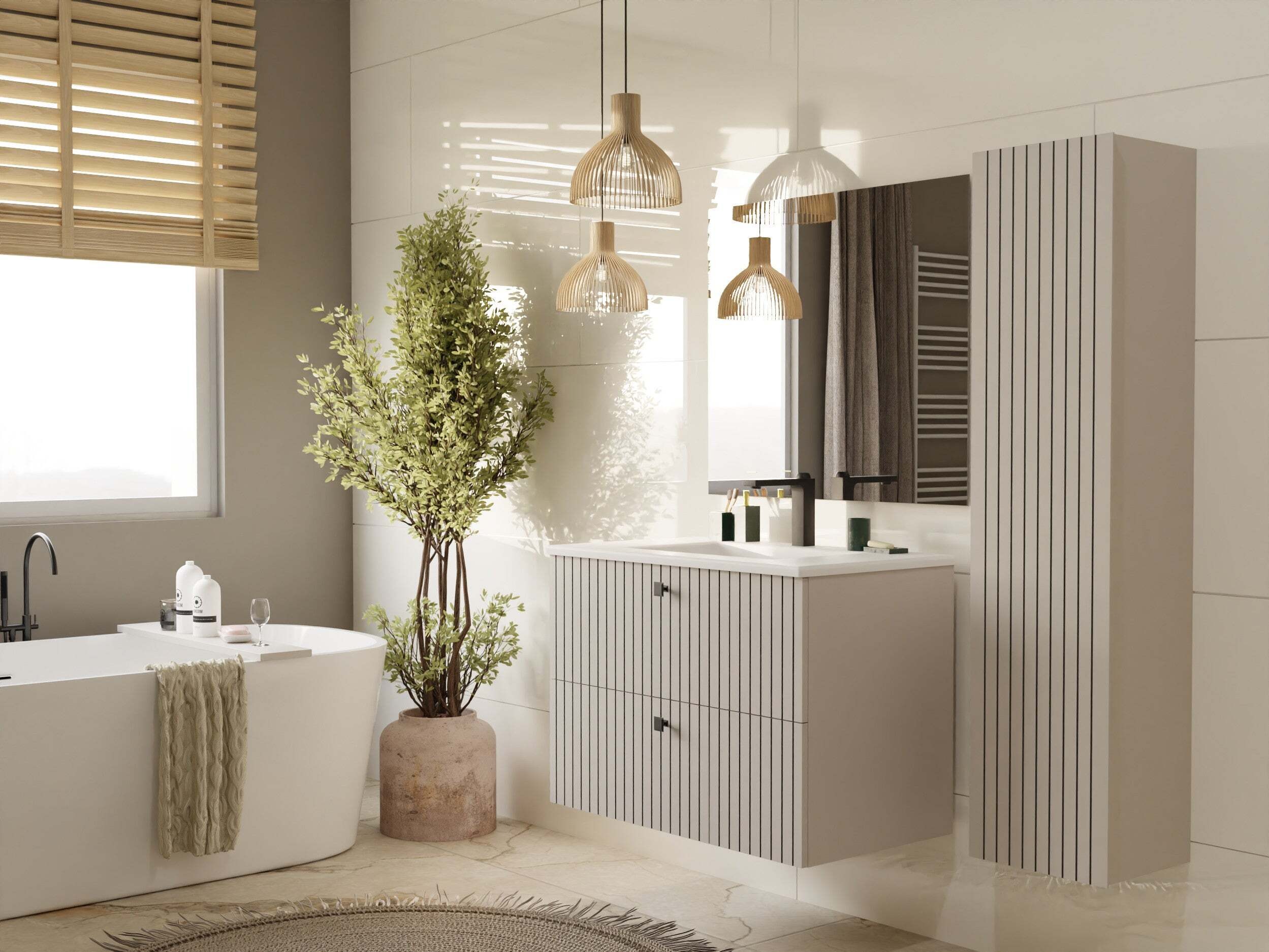 Armoire de salle de bains murale pour lavabo Mandeville 315 (Cachemire)