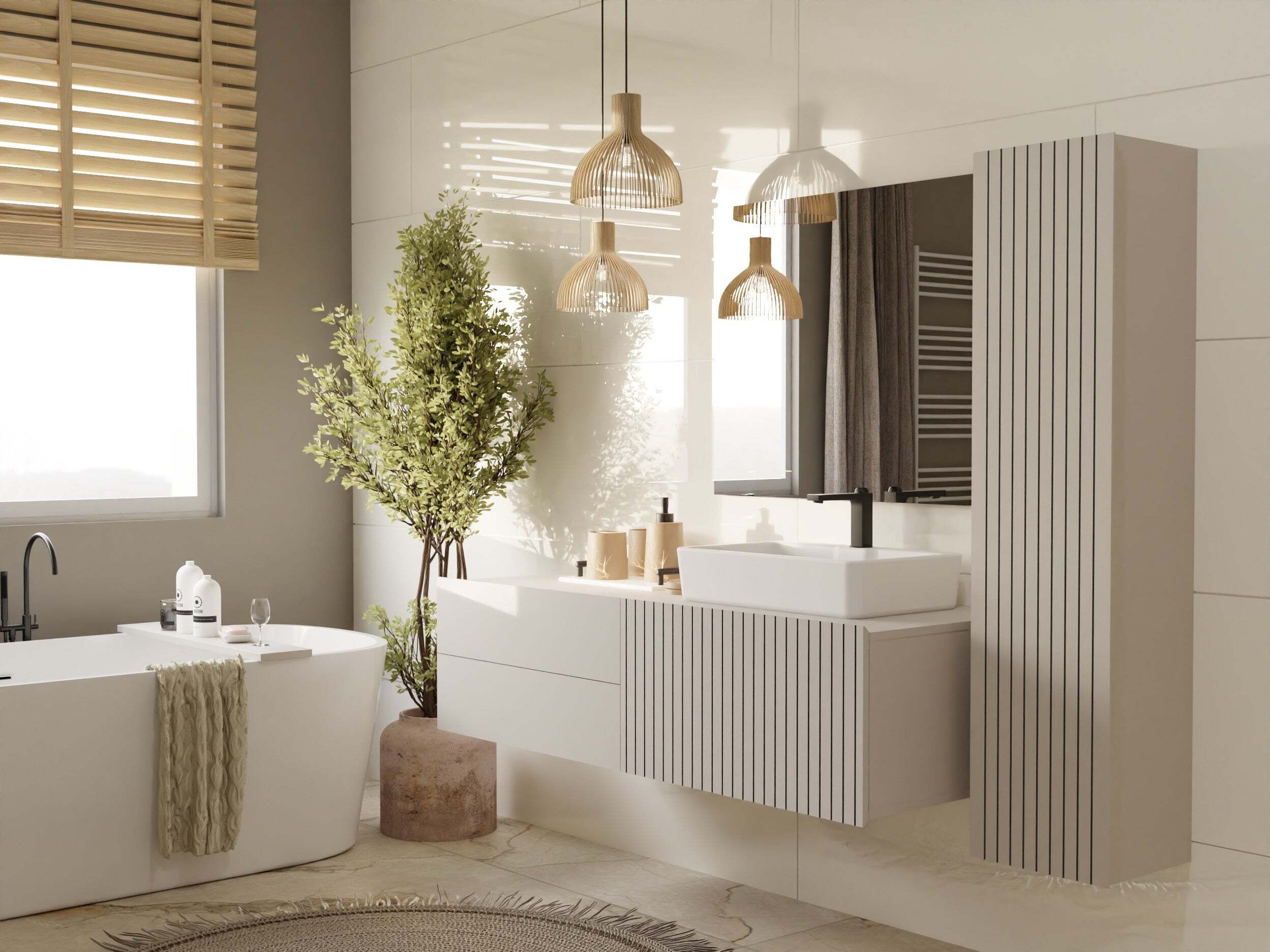 Armoire de salle de bains murale pour lavabo Mandeville 363 (Cachemire)