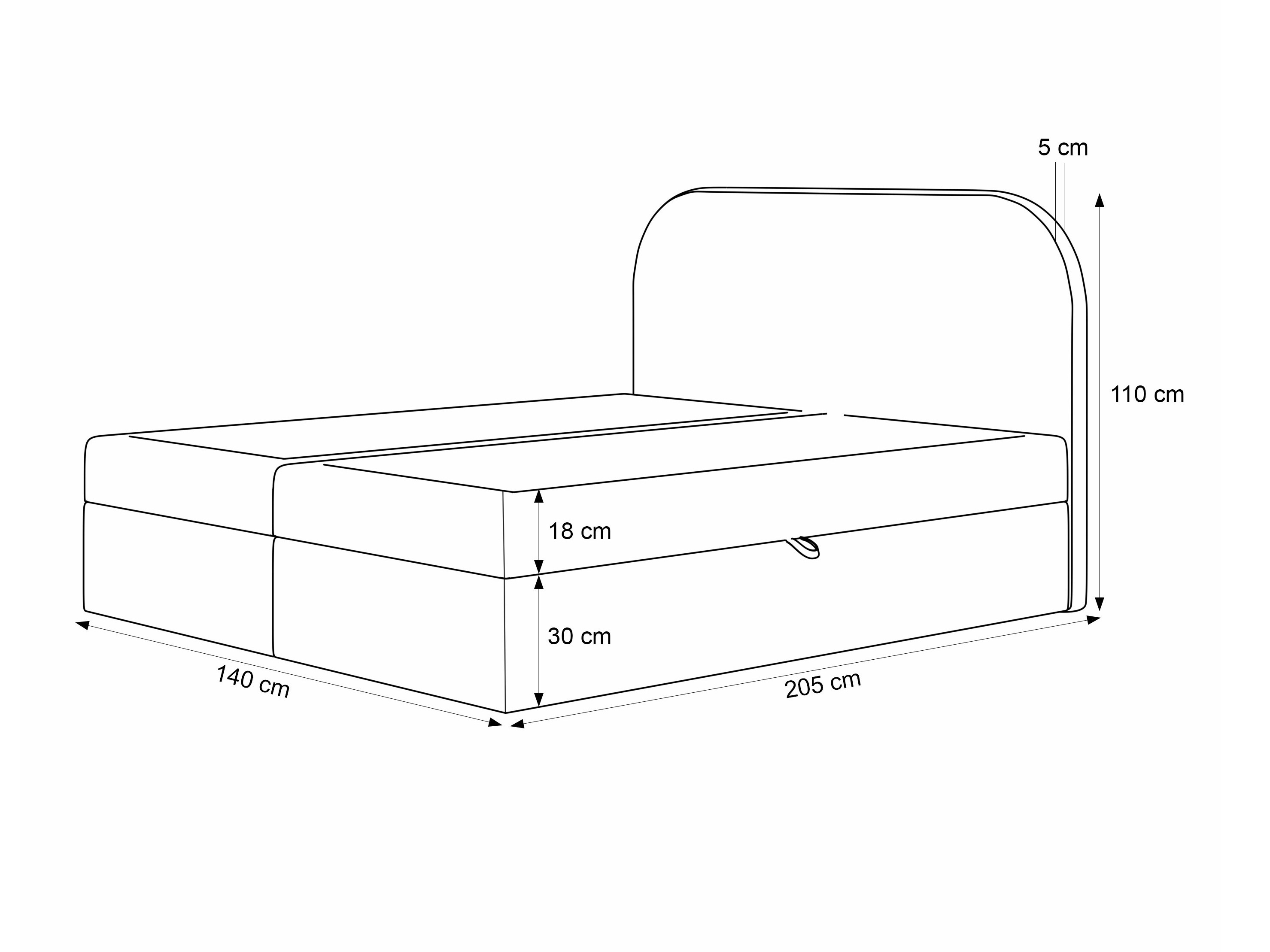 Lit boxspring Martinez 131 (Lumi 56)
