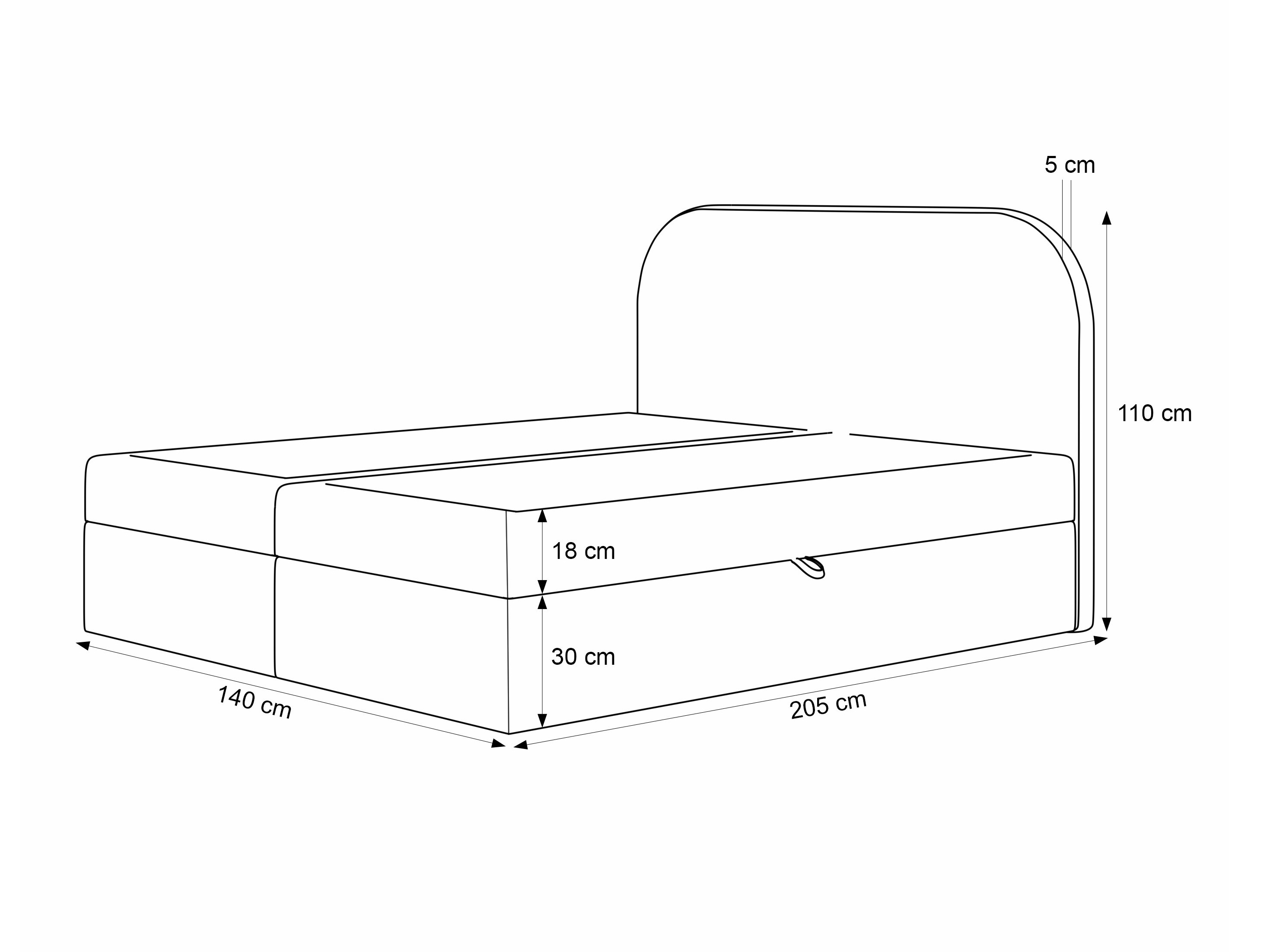 Lit boxspring Martinez 131 (Lumi 84)