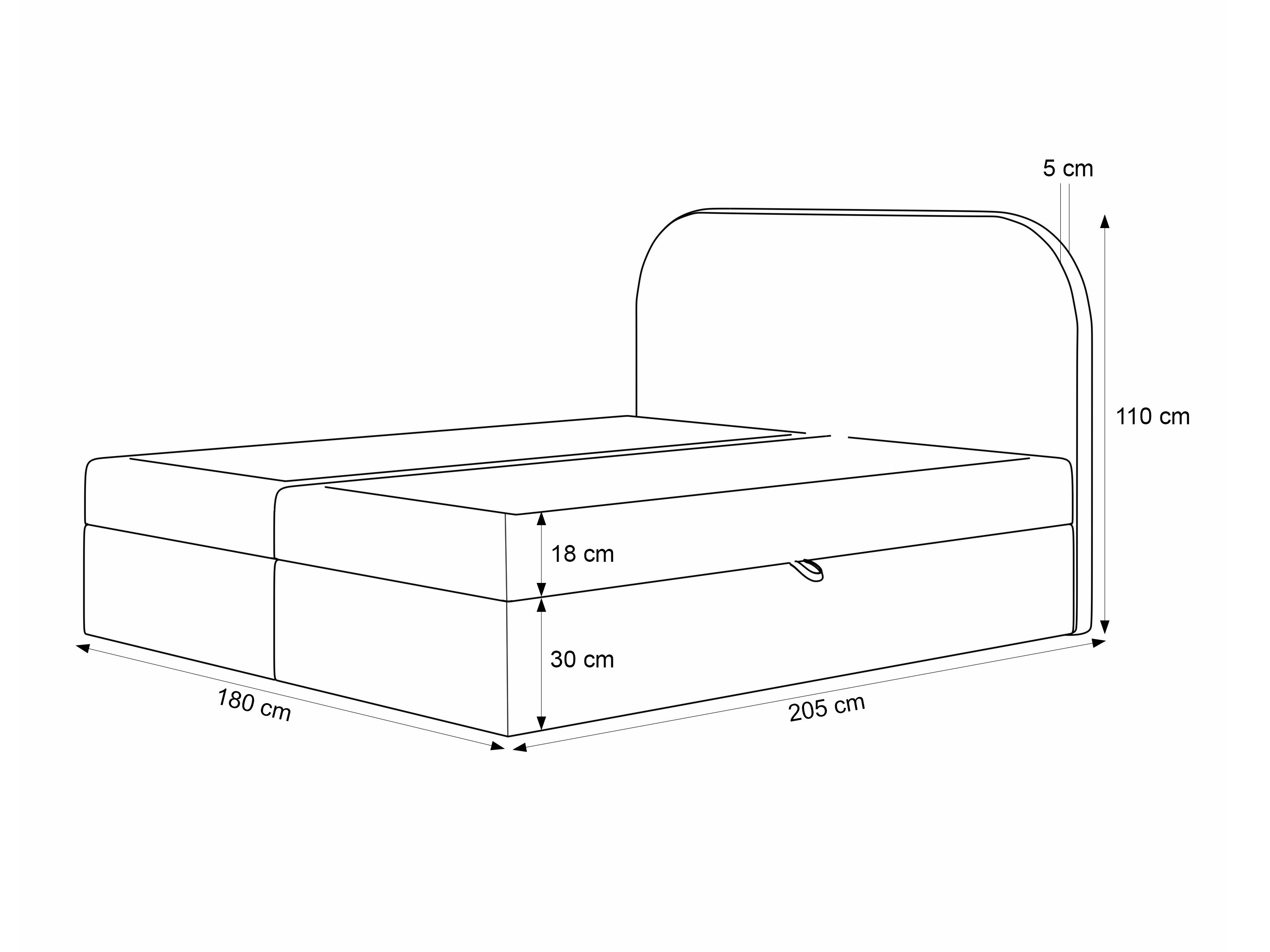 Lit boxspring Martinez 131 (Lumi 84)