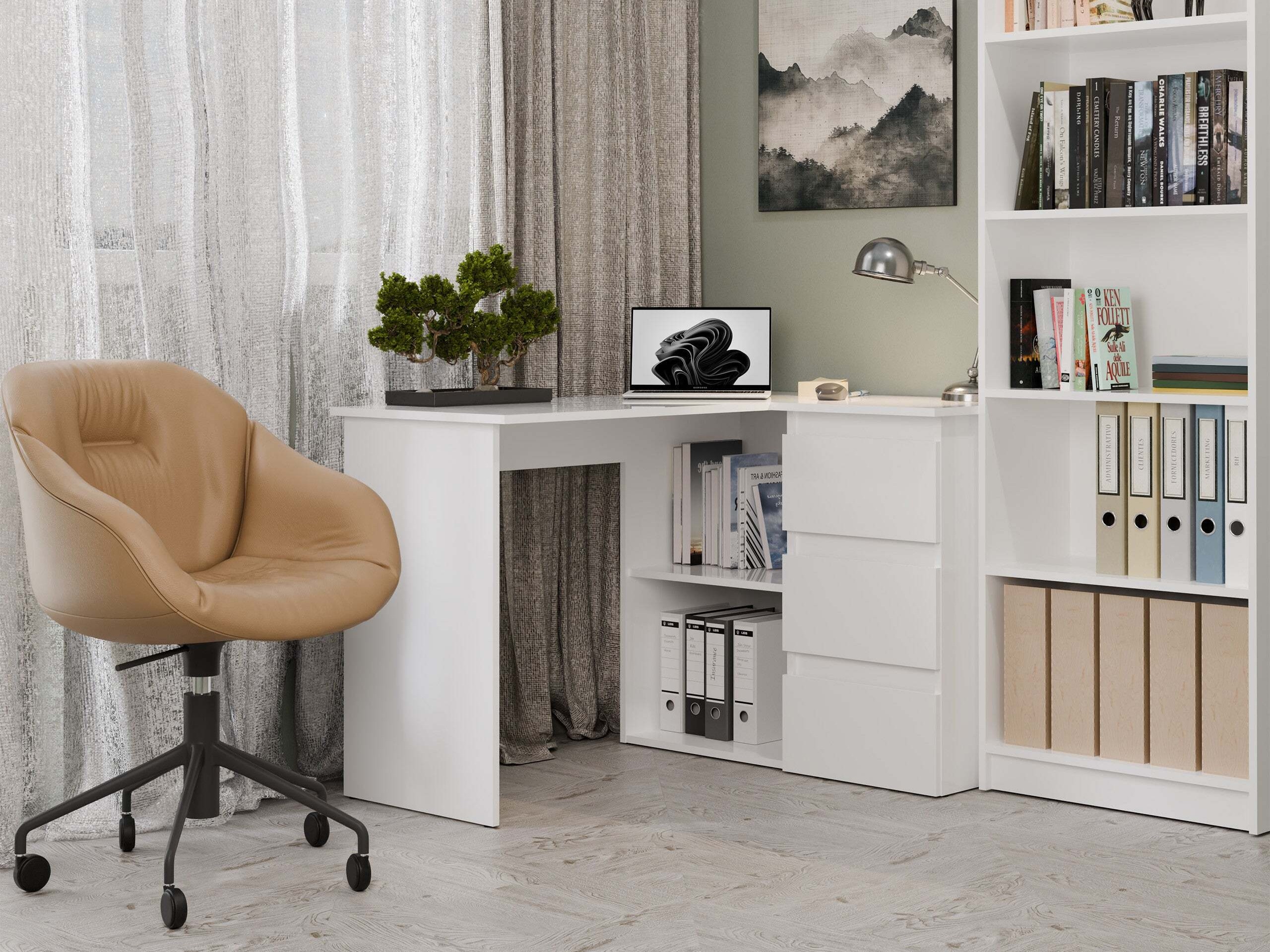 Bureau d'angle Mandeville 365 (Blanc)