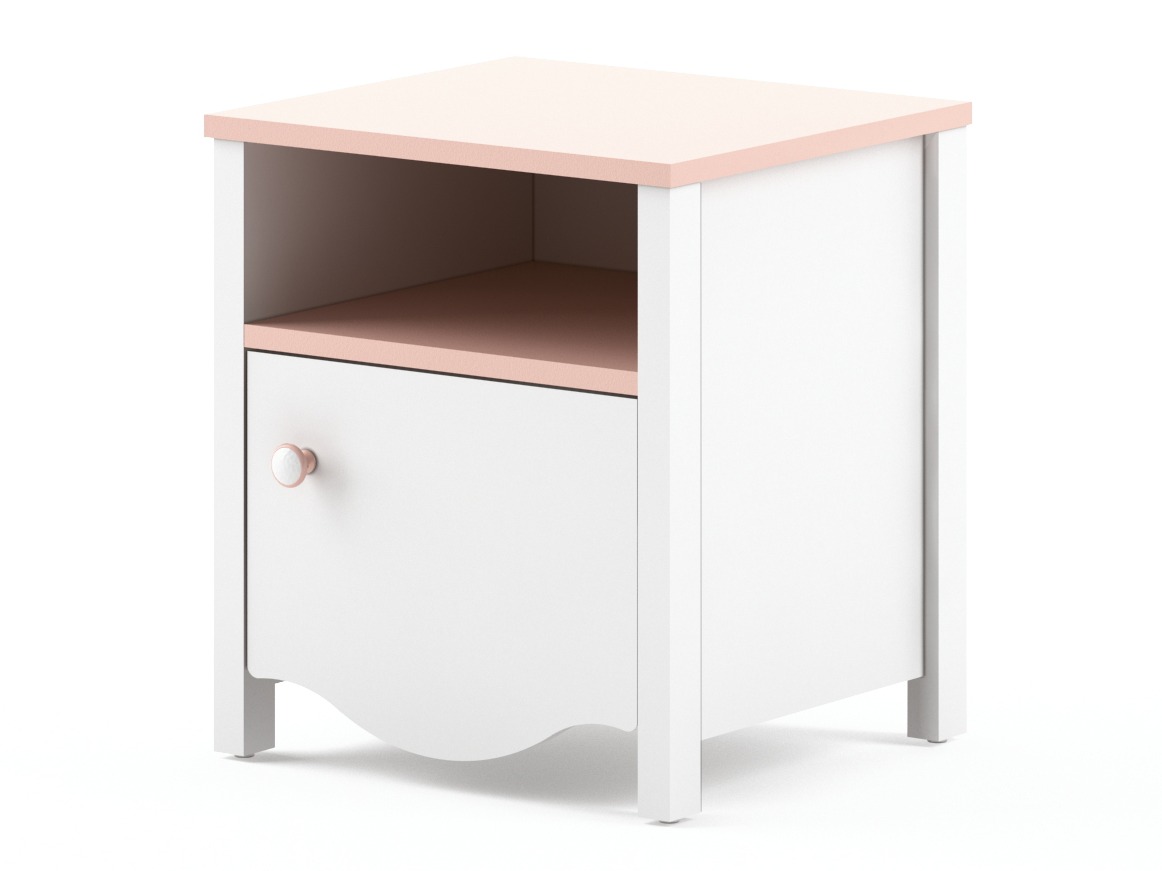 Table de chevet Velferi 117 (Blanc + Rose)