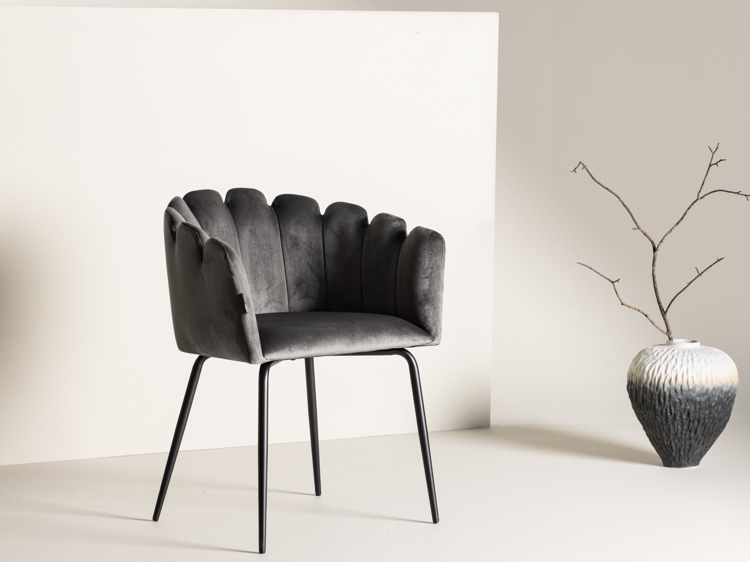 Chaise Dallas 134 (Gris + Noir)