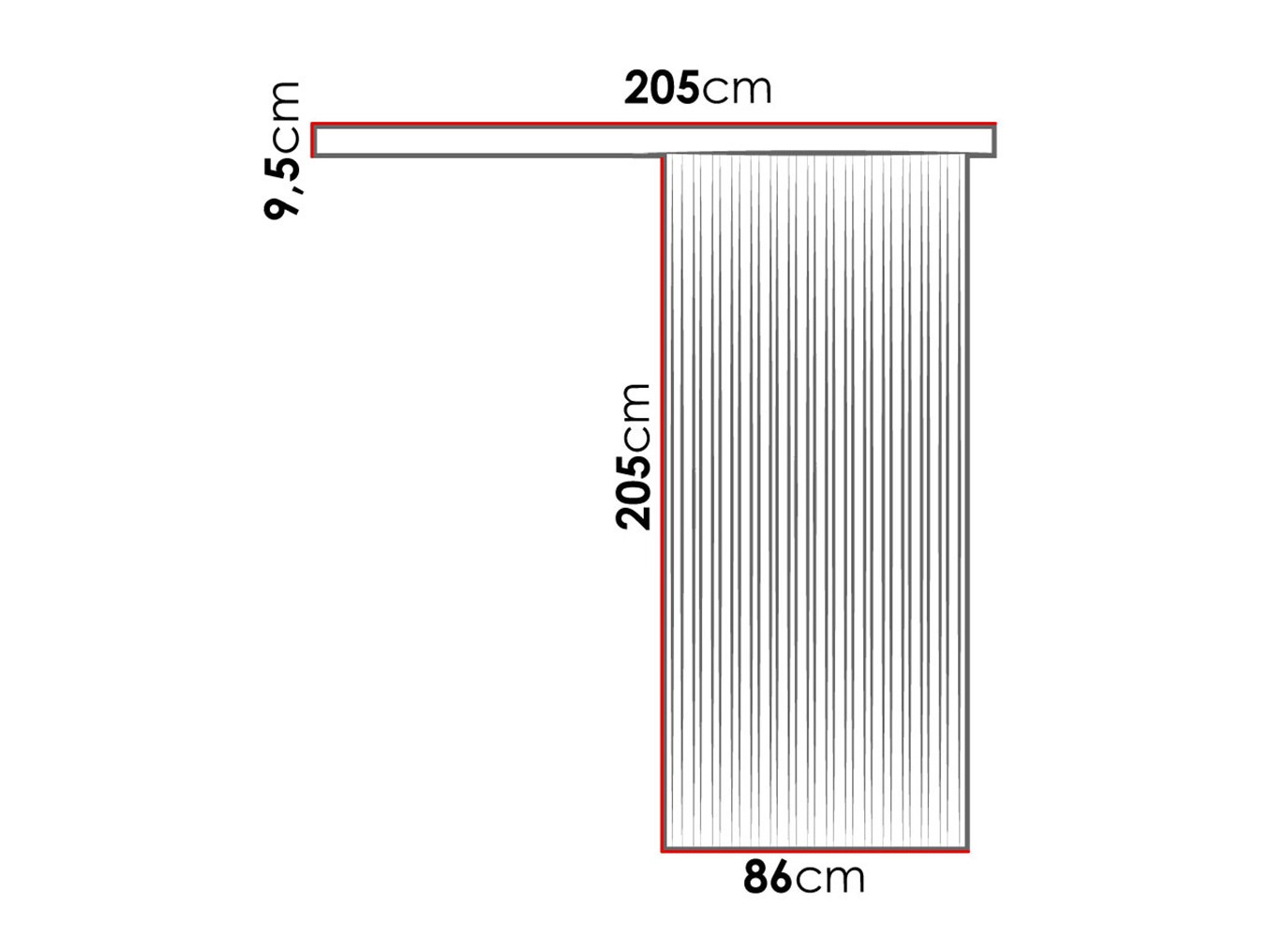 Porte coulissante Dover 202 (Anthracite + Noir)