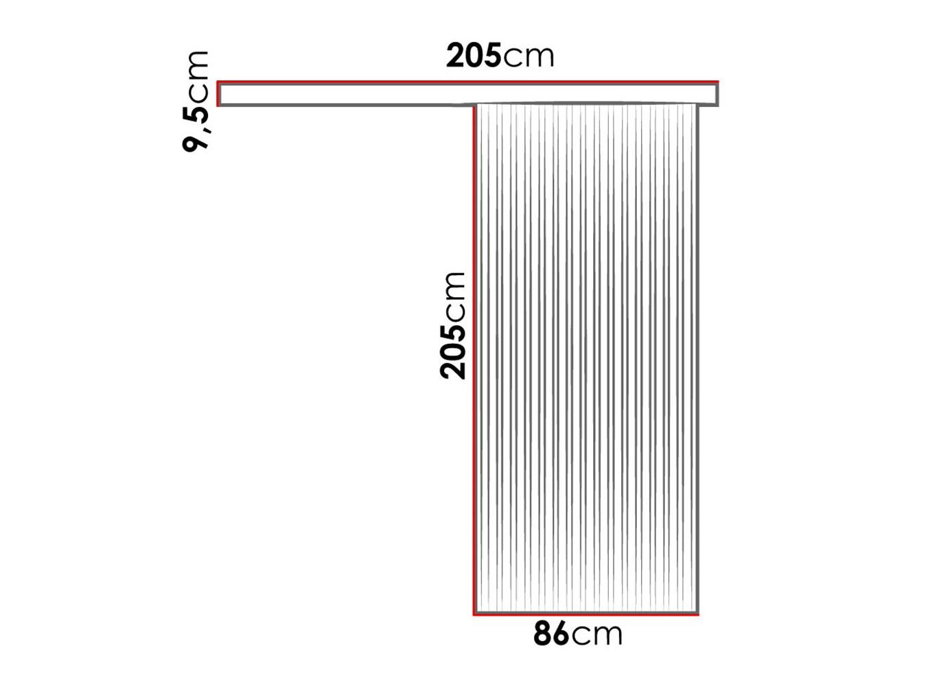 Porte coulissante Dover 202 (Blanc + Noir)