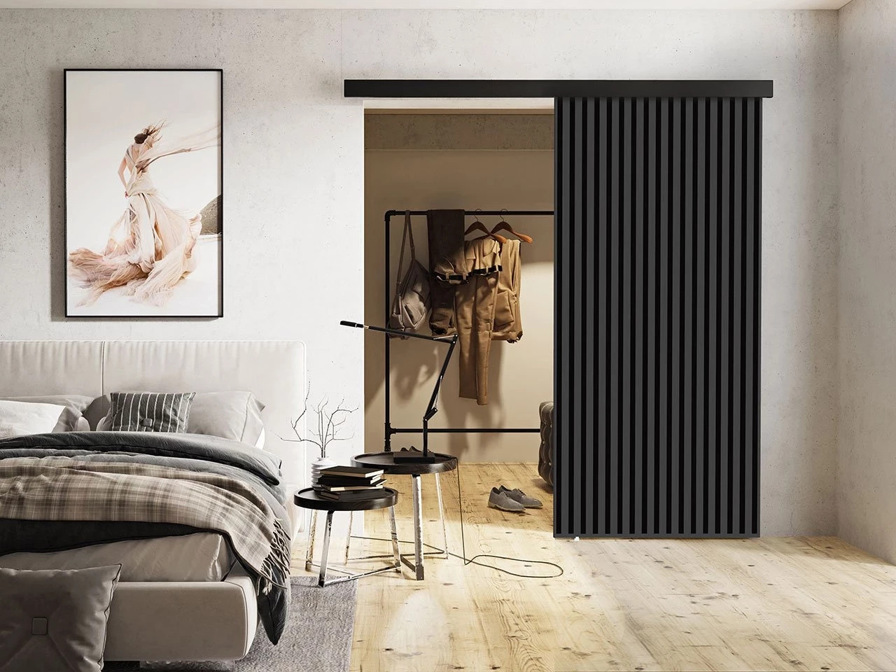 Porte coulissante Dover 203 (Anthracite + Noir)