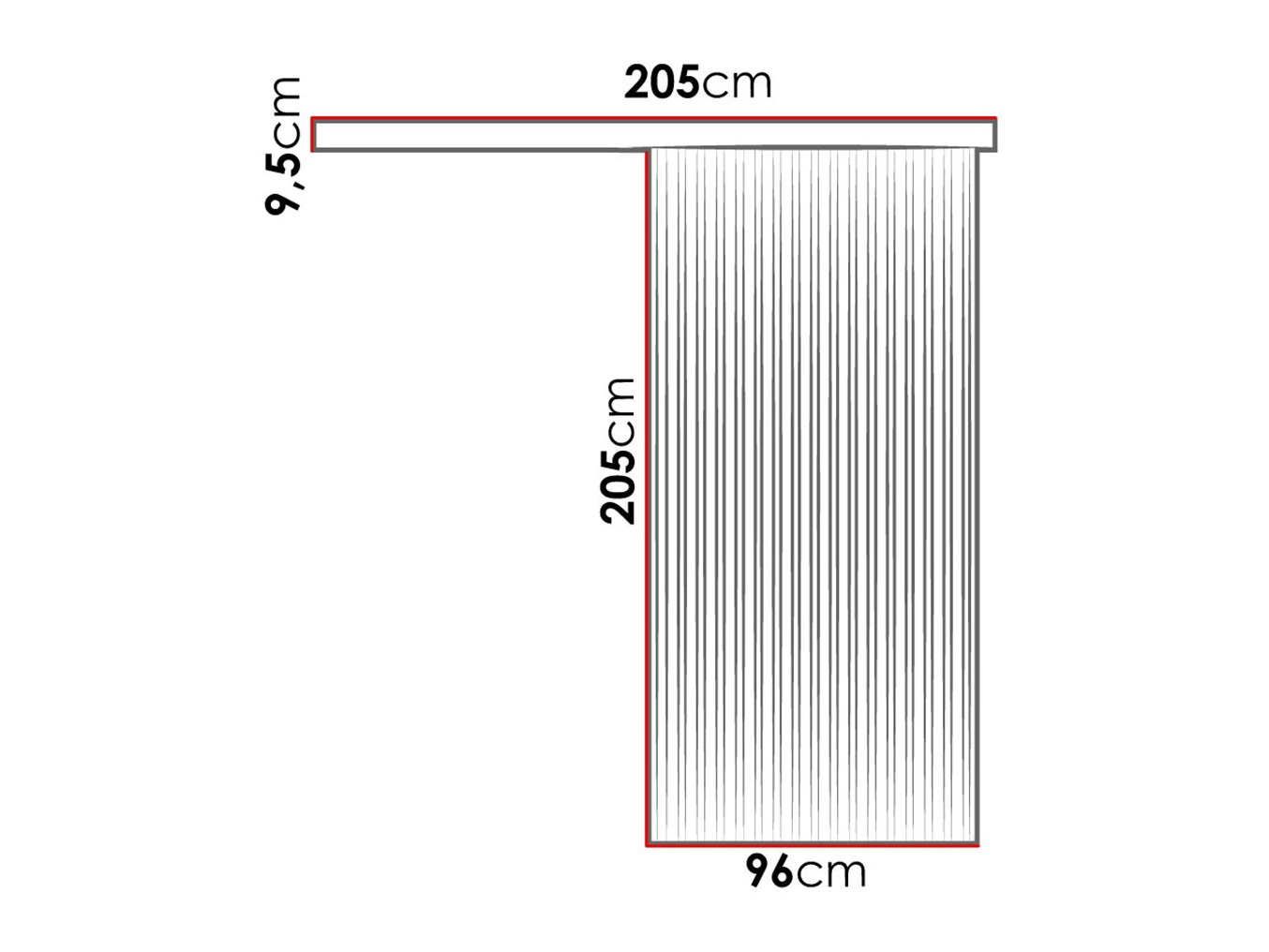 Porte coulissante Dover 203 (Chêne doré artisanal + Noir)