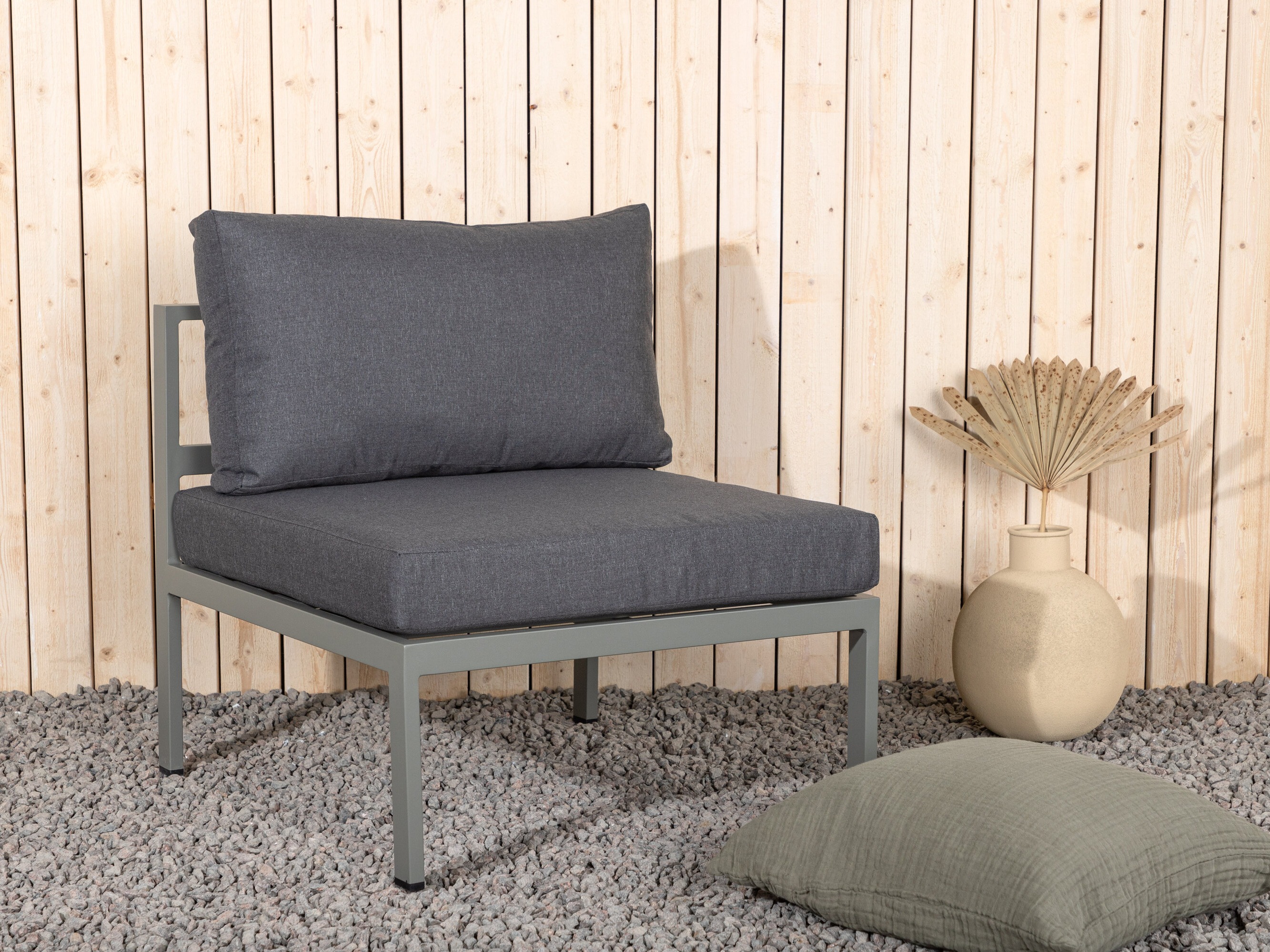 Fauteuil de jardin Camorlo 100 (Gris + Chaki)