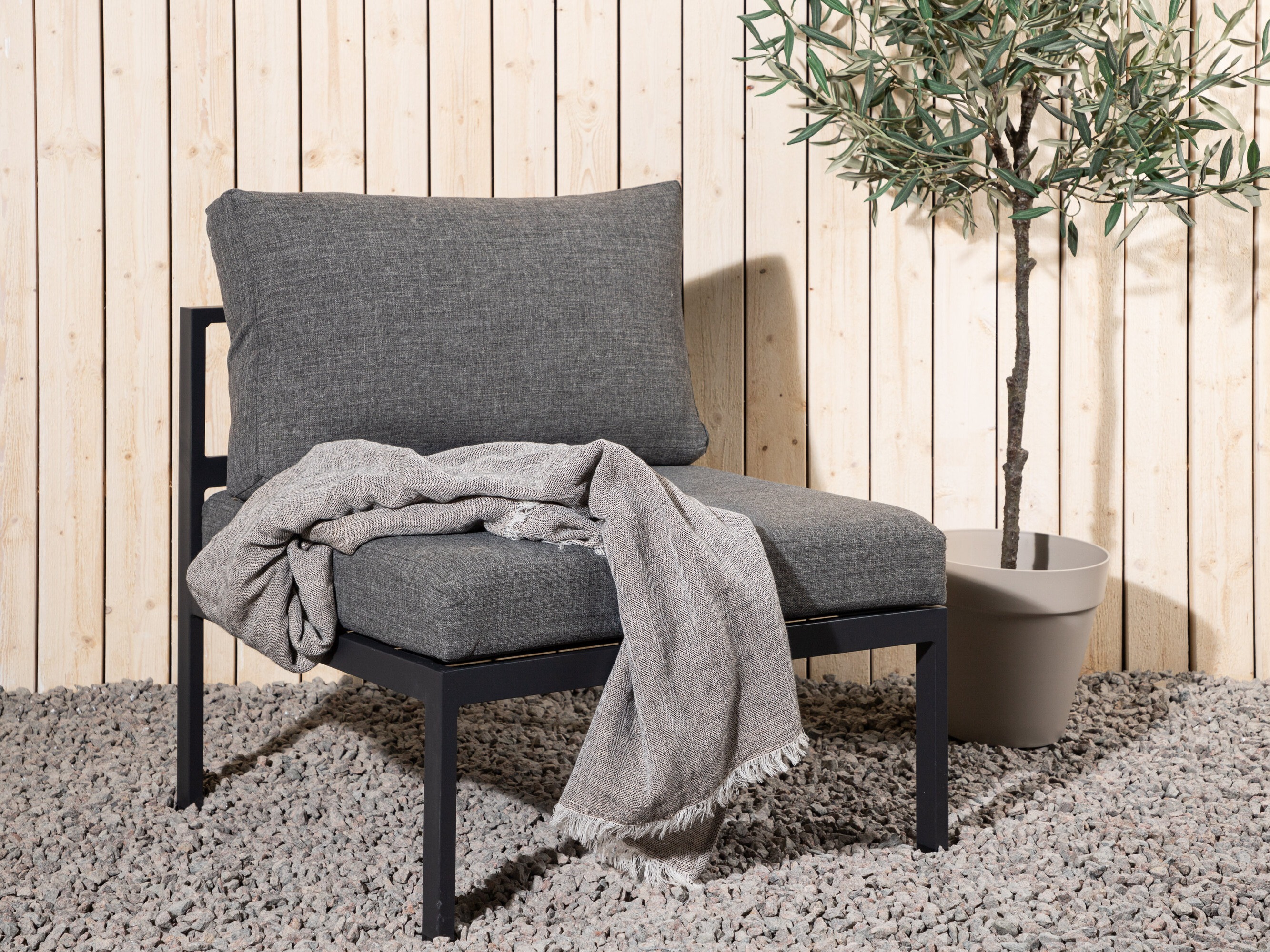 Fauteuil de jardin Camorlo 100 (Gris + Noir)