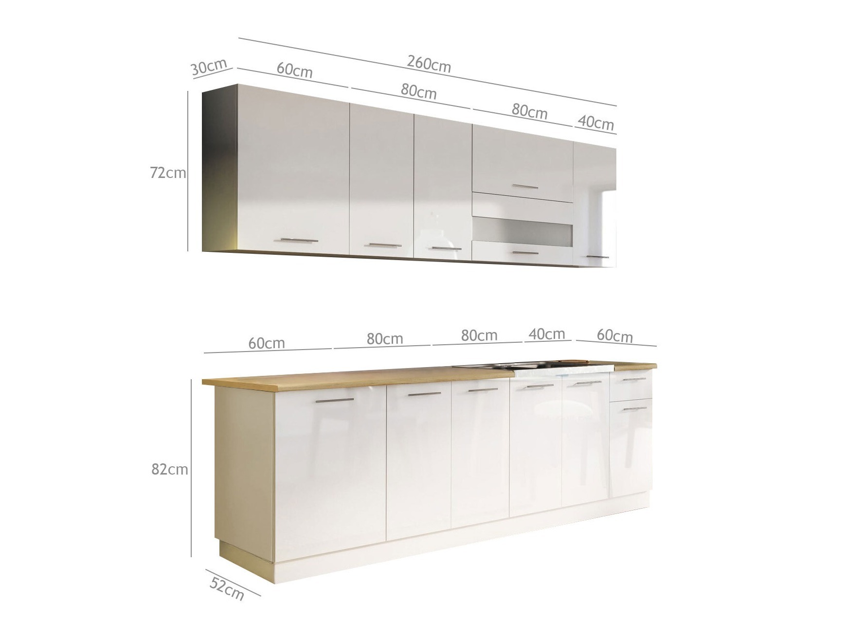 Cuisine complète modulaire Tiffa Grey 108