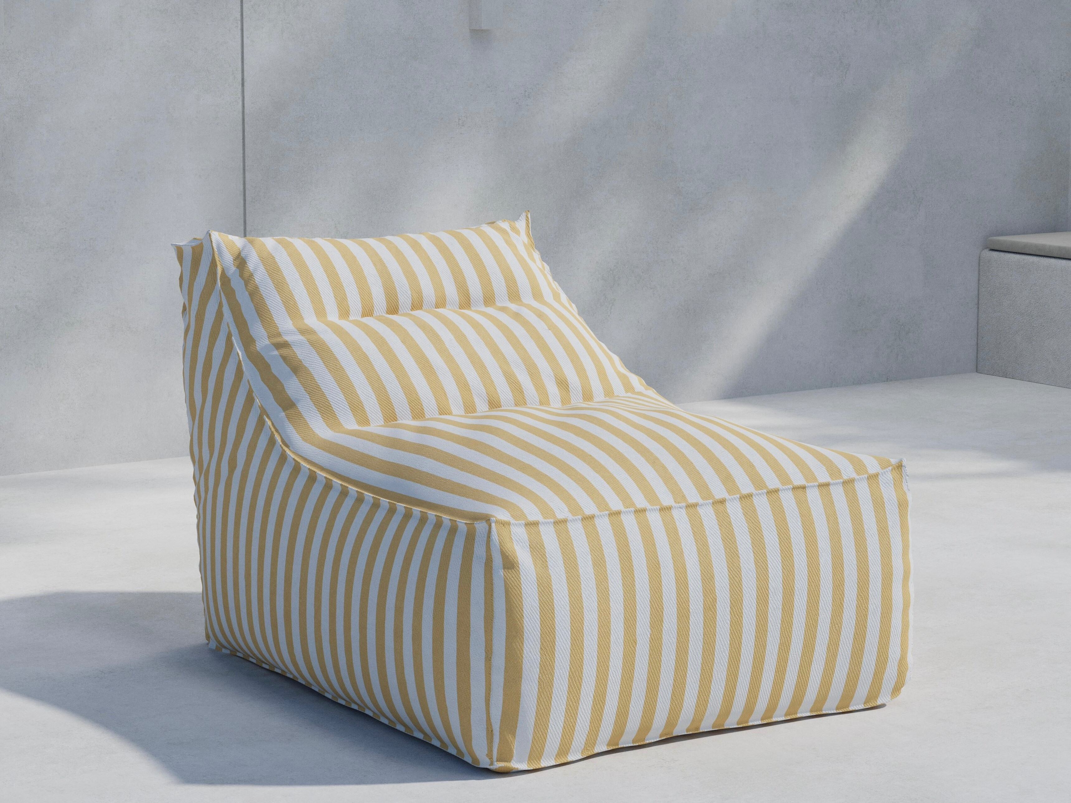 Pouf poire Dallas 5276 (Jaune + Blanc)