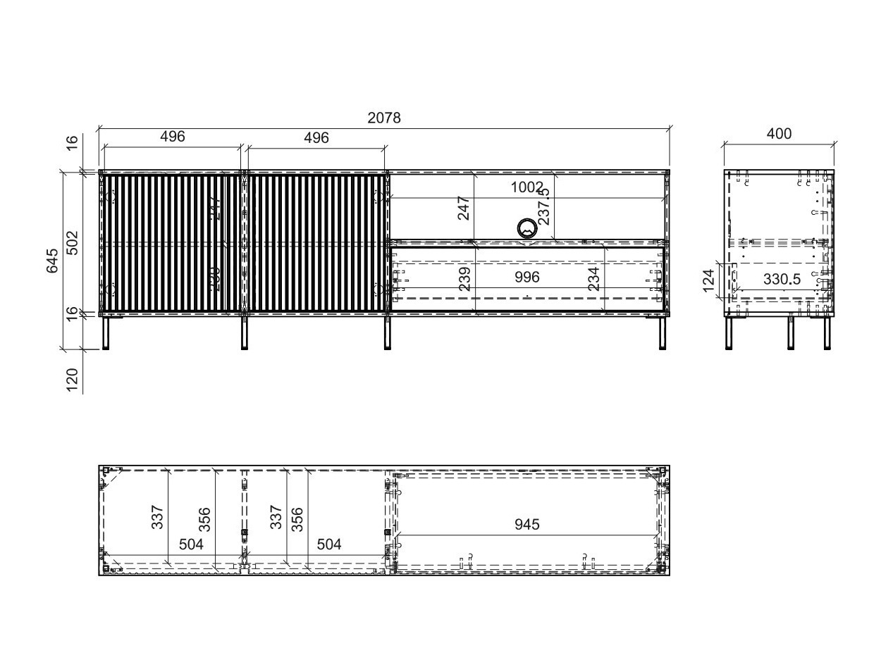 Meuble TV Ruvrevi 101 (Anthracite)
