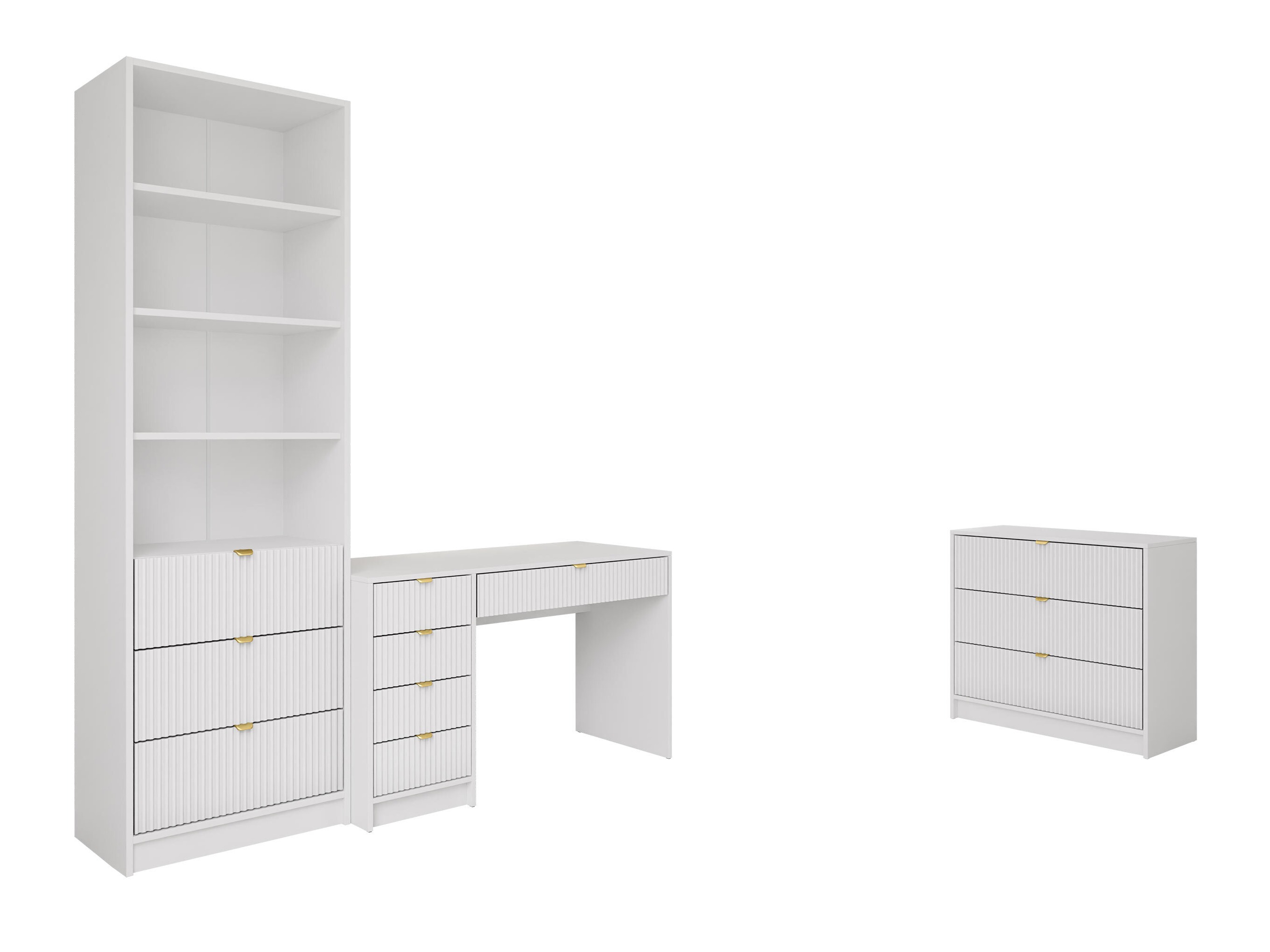Ensemble de bureau à domicile Comfivo Papilio V (Blanc)