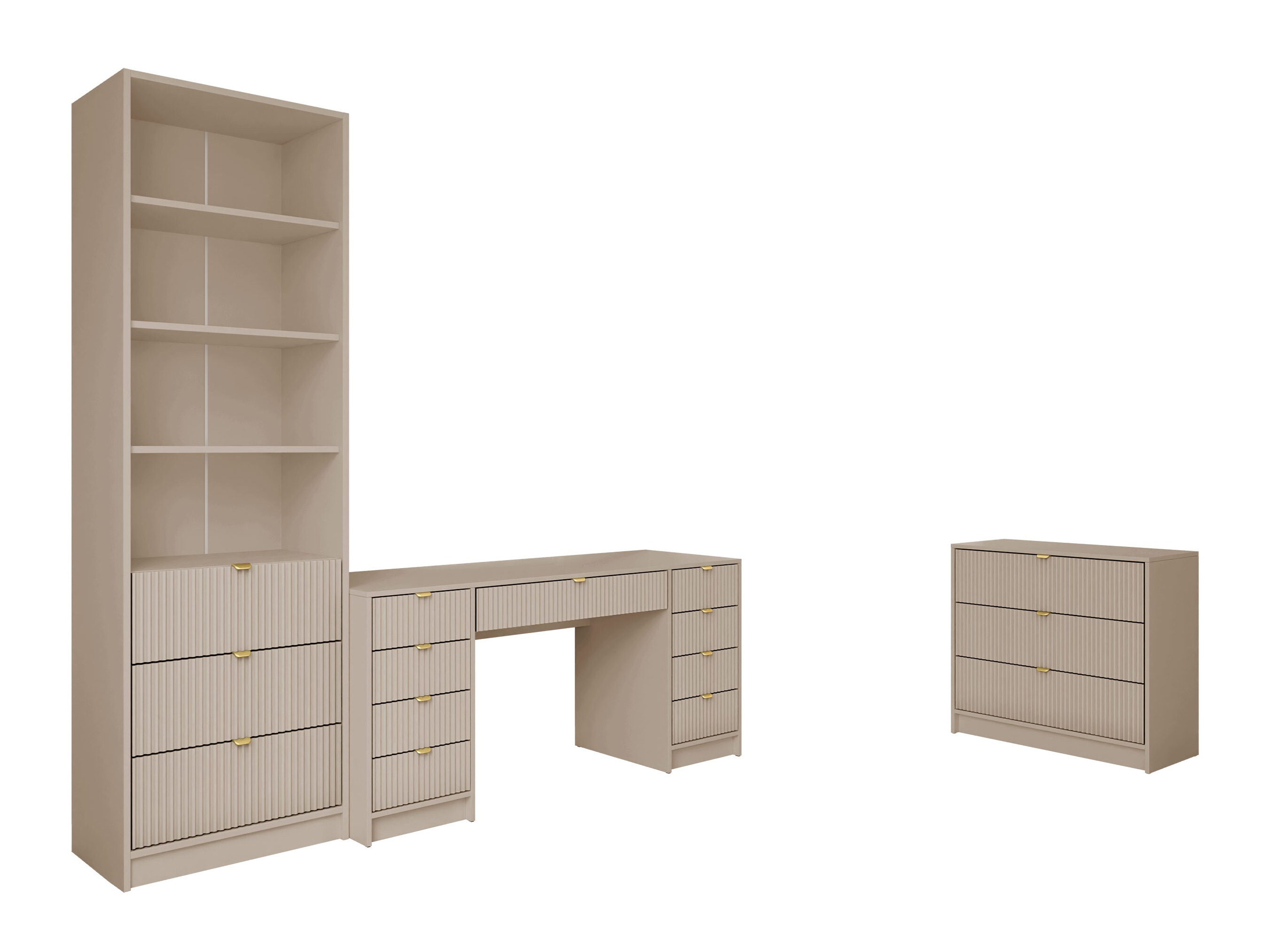 Ensemble de bureau à domicile Comfivo Papilio VI (Beige)