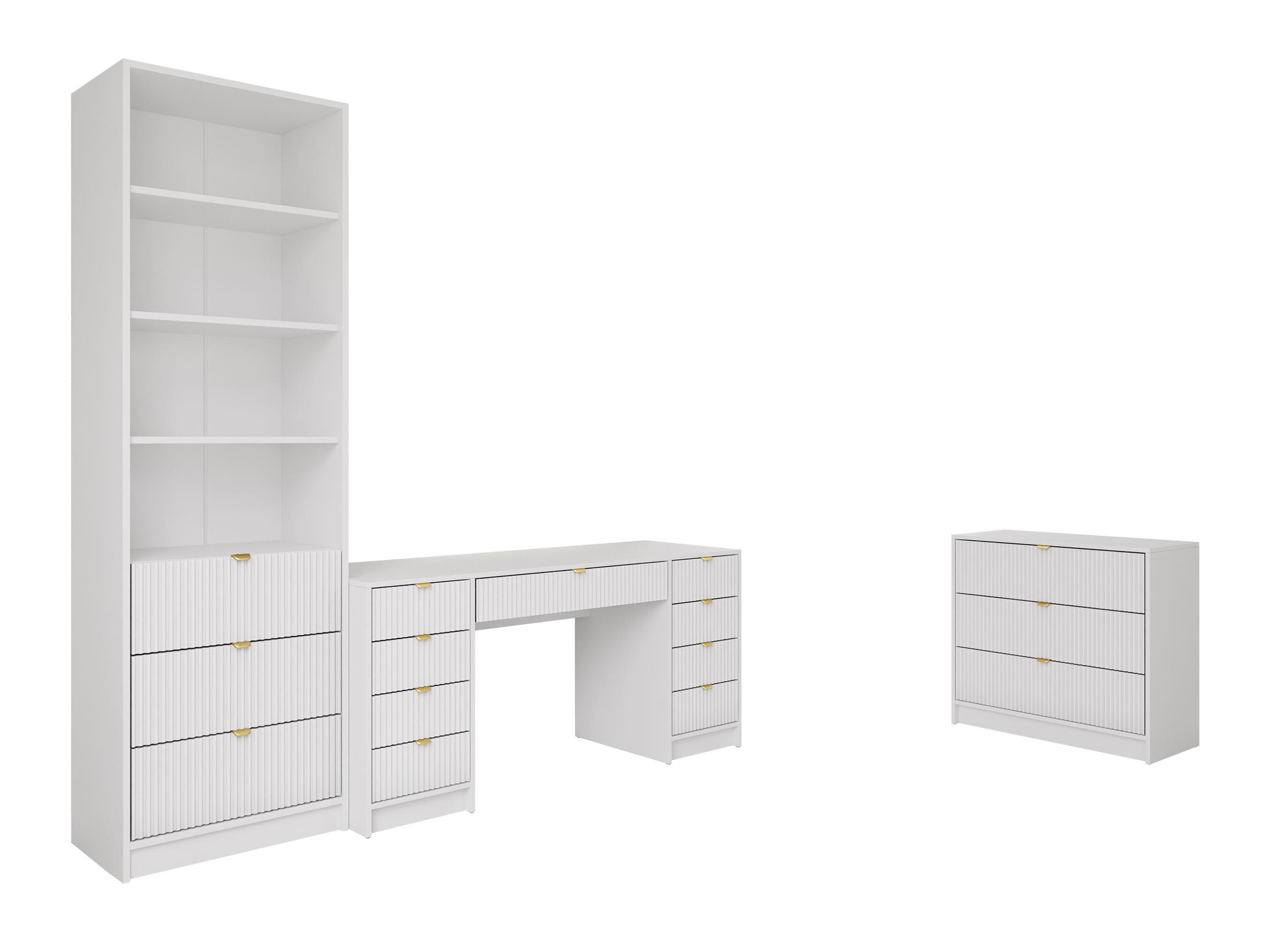 Ensemble de bureau à domicile Comfivo Papilio VI (Blanc)