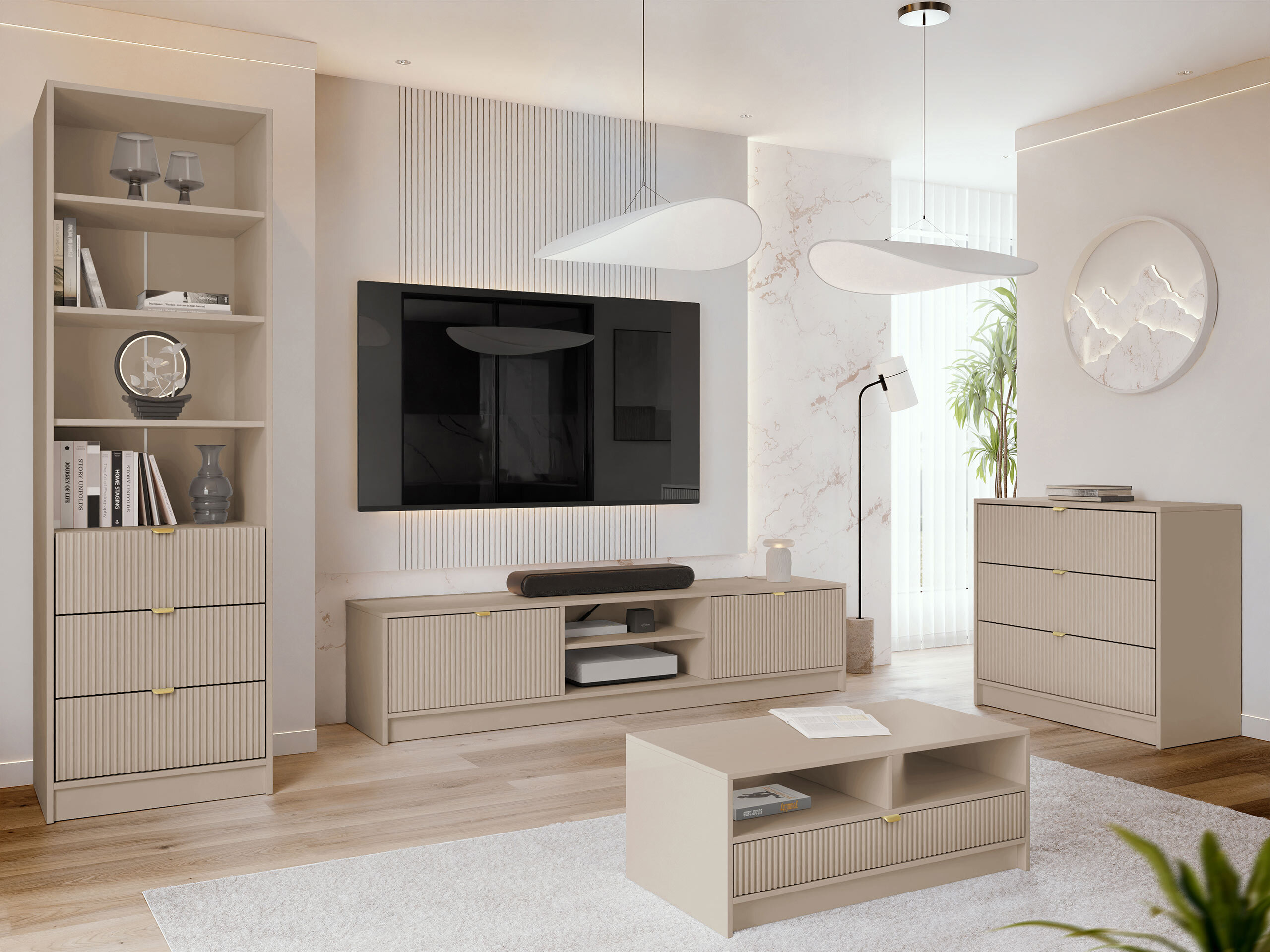 Ensemble de salon Comfivo Papilio VII (Beige)