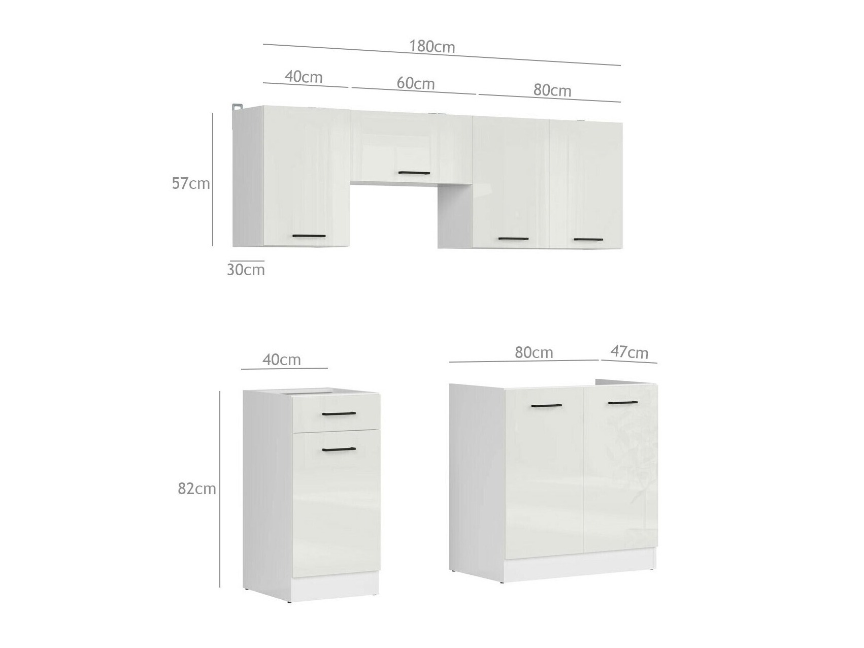 Cuisine complète modulaire Line Grey 118
