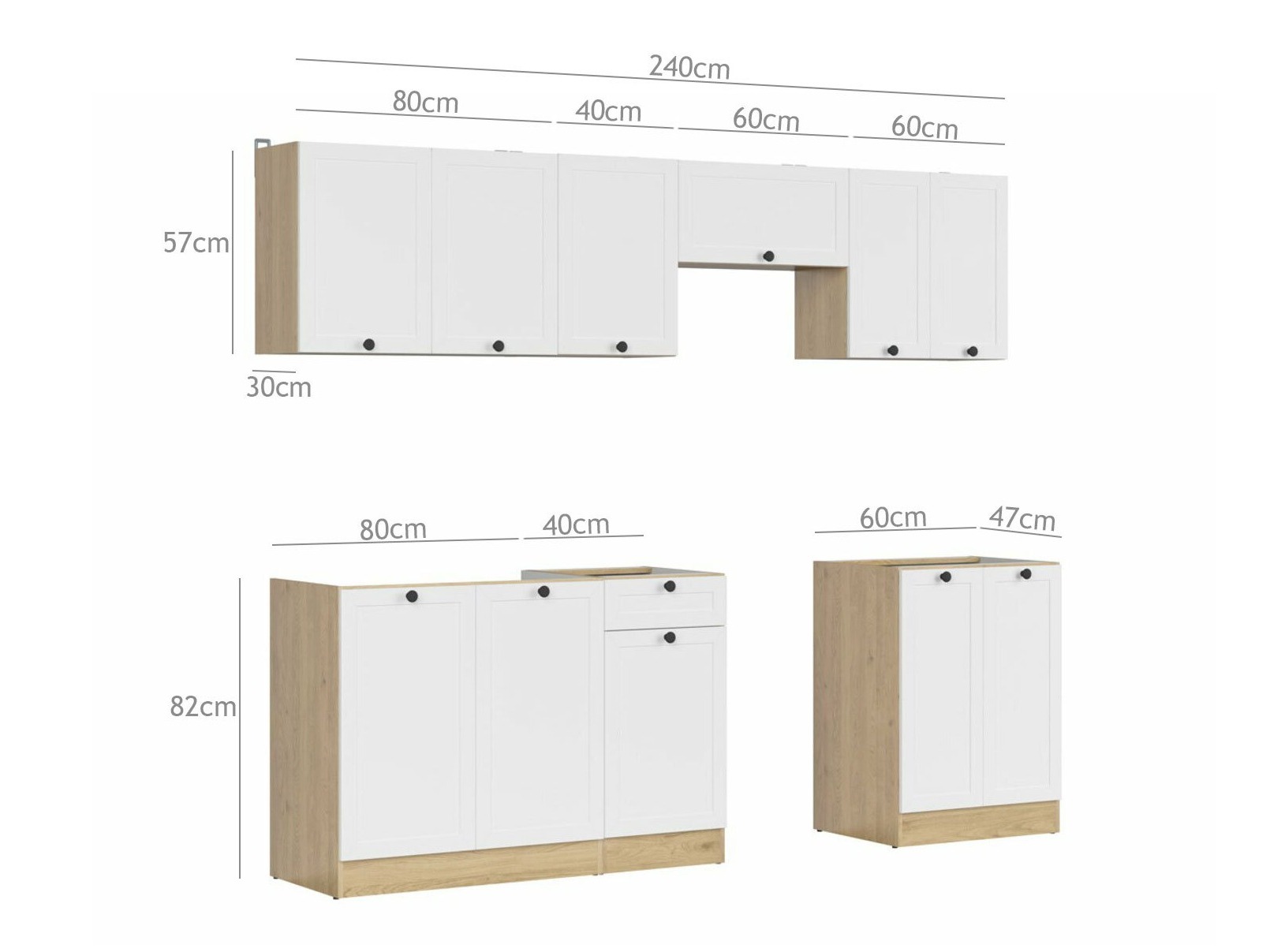 Cuisine complète modulaire Classic White Oak 118