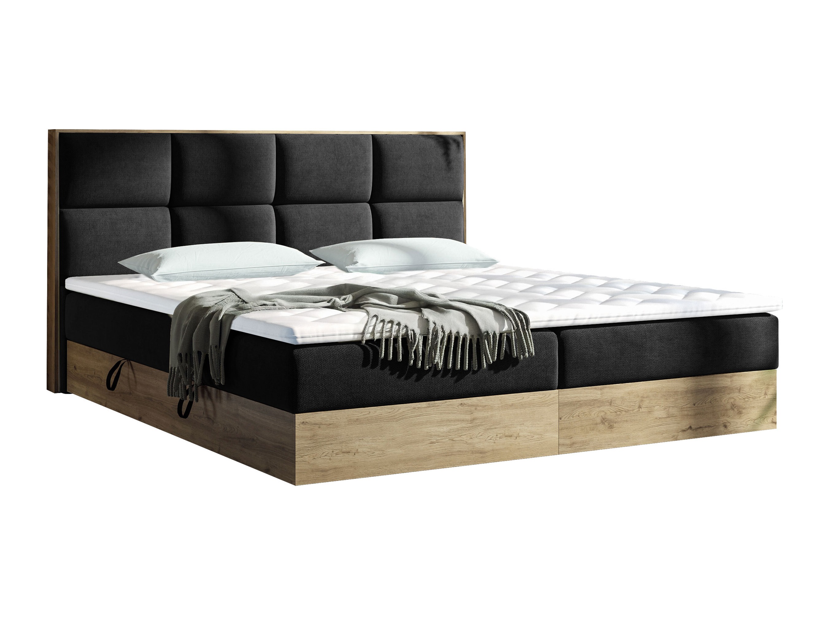 Lit boxspring ComfiDream Miraena (Chêne doré + Soro 100)