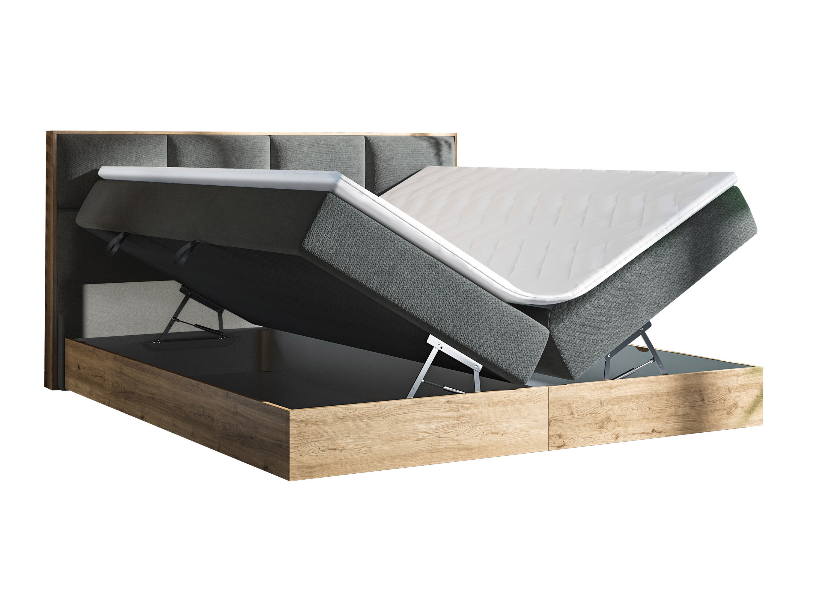 Lit boxspring ComfiDream Miraena (Chêne doré + Soro 100)