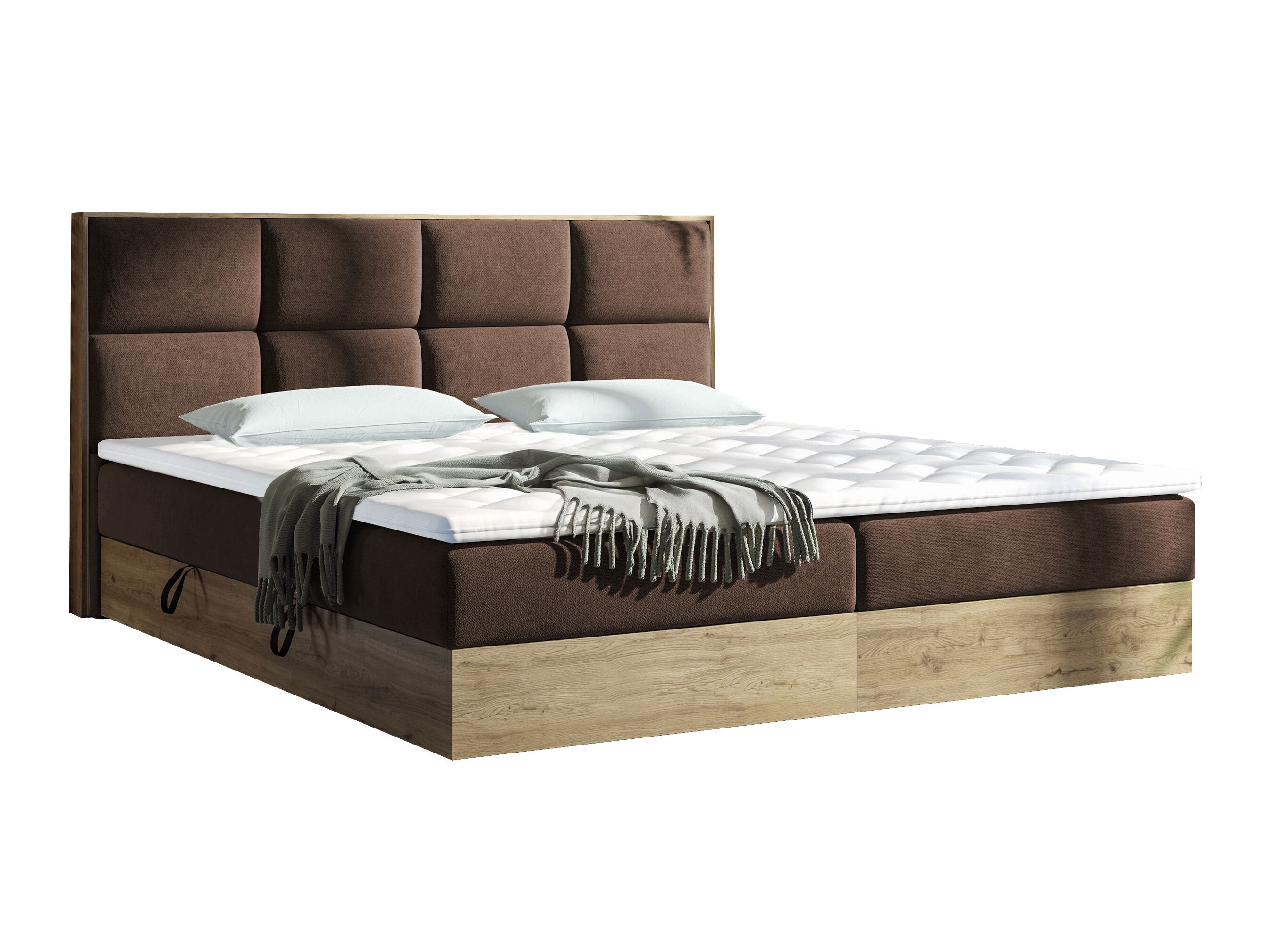Lit boxspring ComfiDream Miraena (Chêne doré + Soro 28)