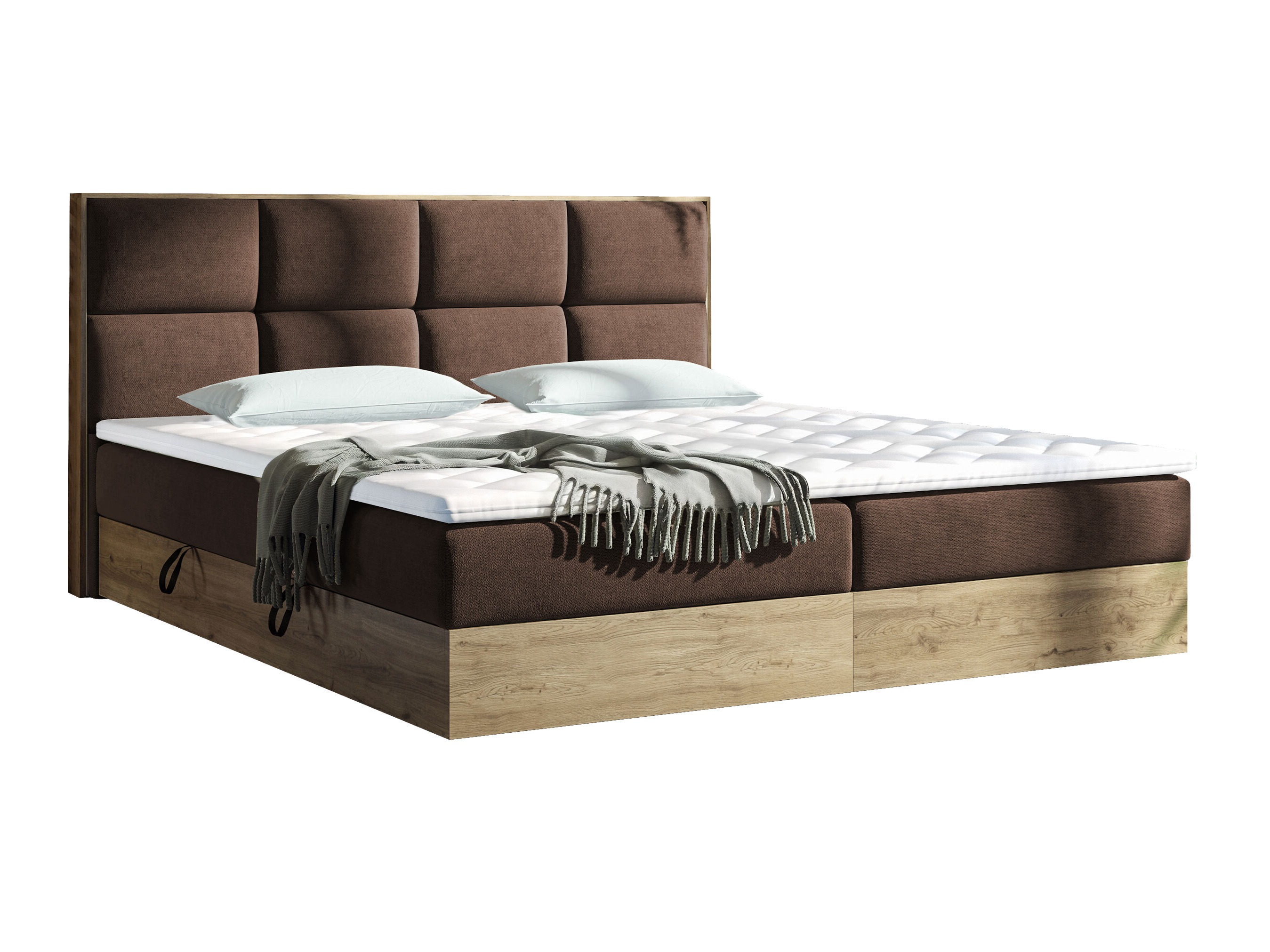 Lit boxspring ComfiDream Miraena (Chêne doré + Soro 28)