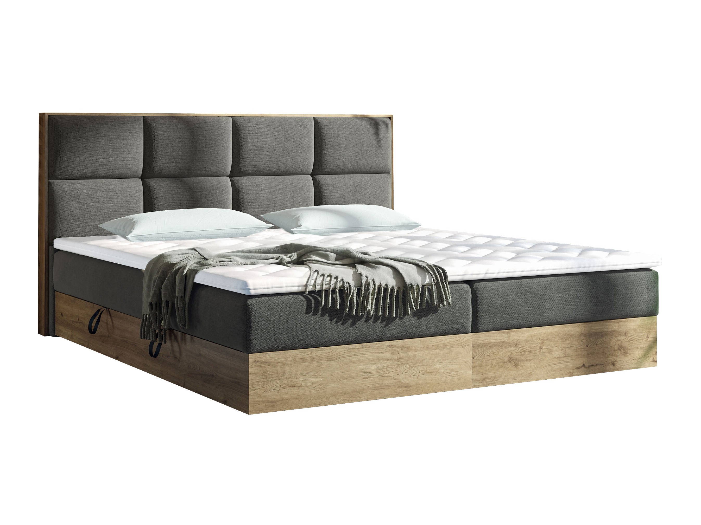 Lit boxspring ComfiDream Miraena (Chêne doré + Soro 97)