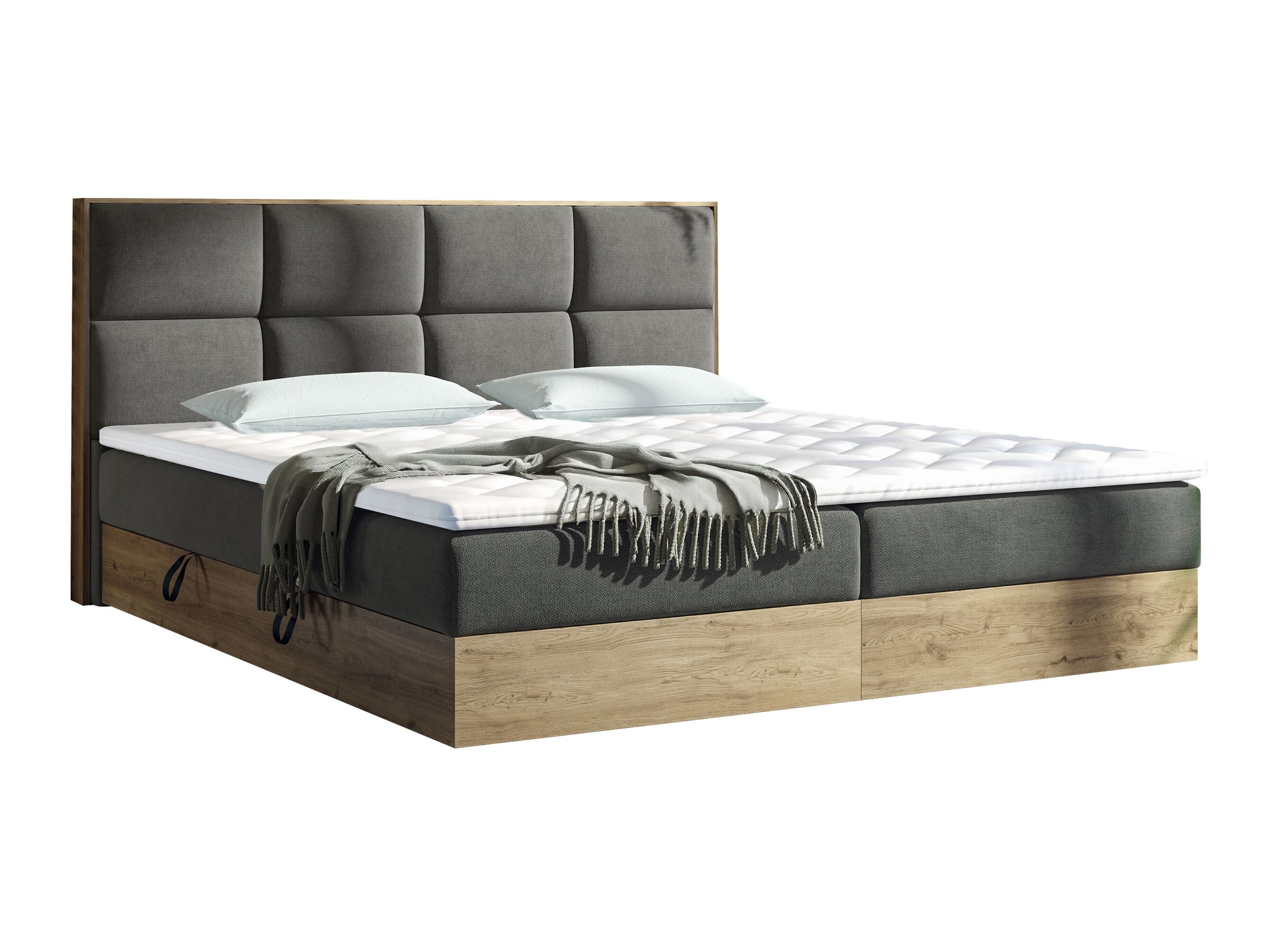 Lit boxspring ComfiDream Miraena (Chêne doré + Soro 97)