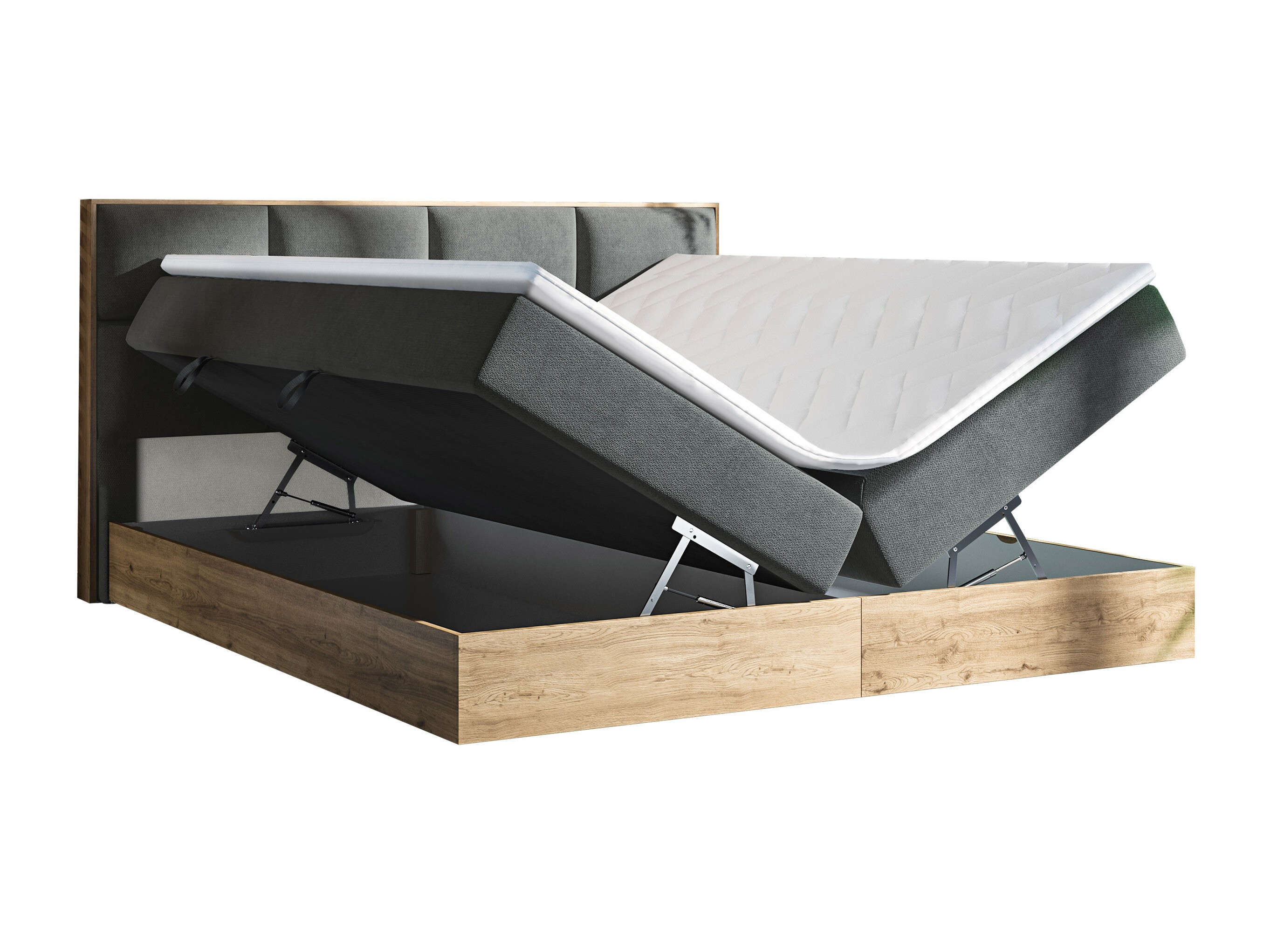 Lit boxspring ComfiDream Miraena (Chêne doré + Soro 97)