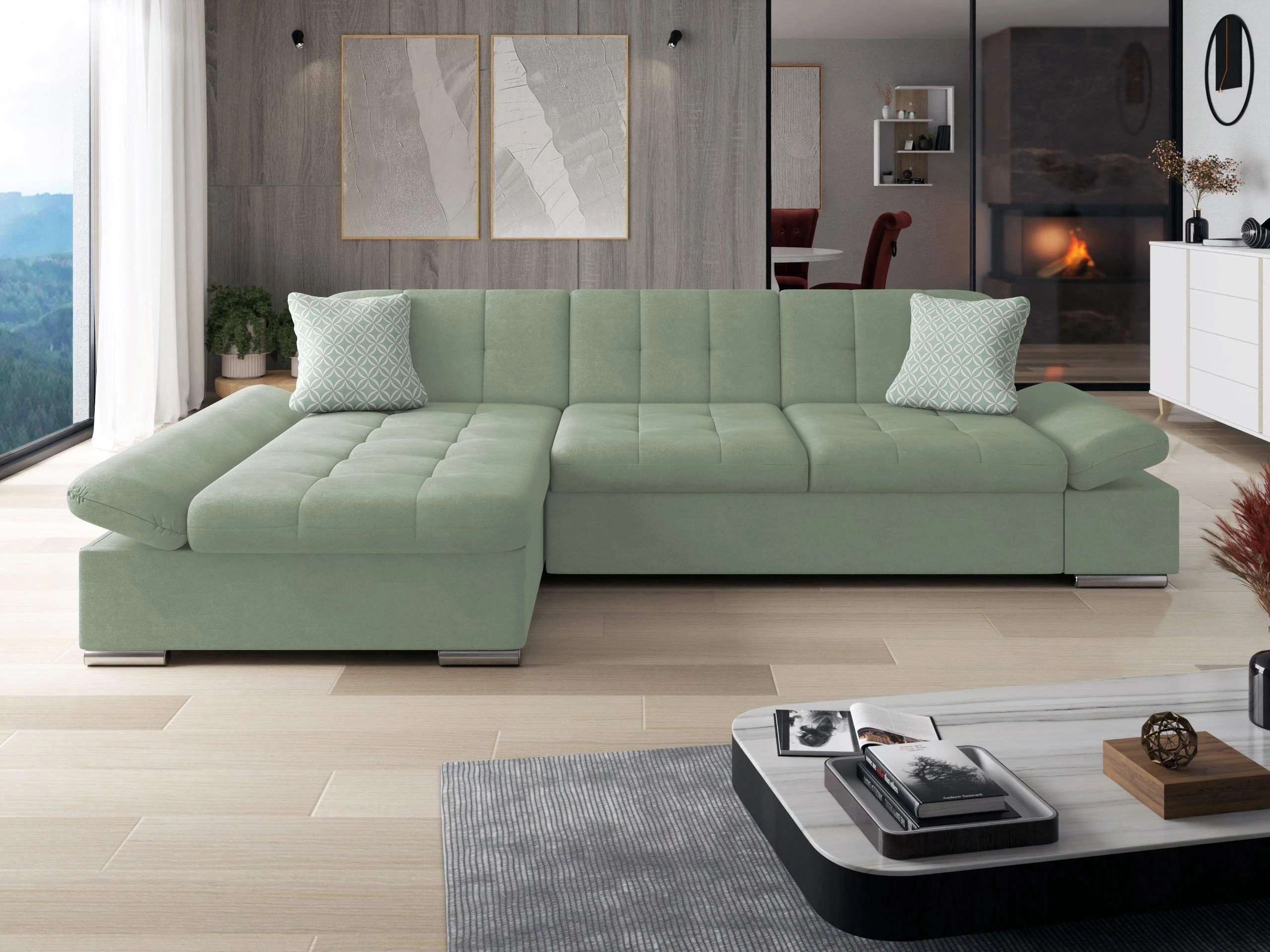 Canapé d'angle Comfivo Sanitas I (Uttario Velvet 2954 + Evo 29)