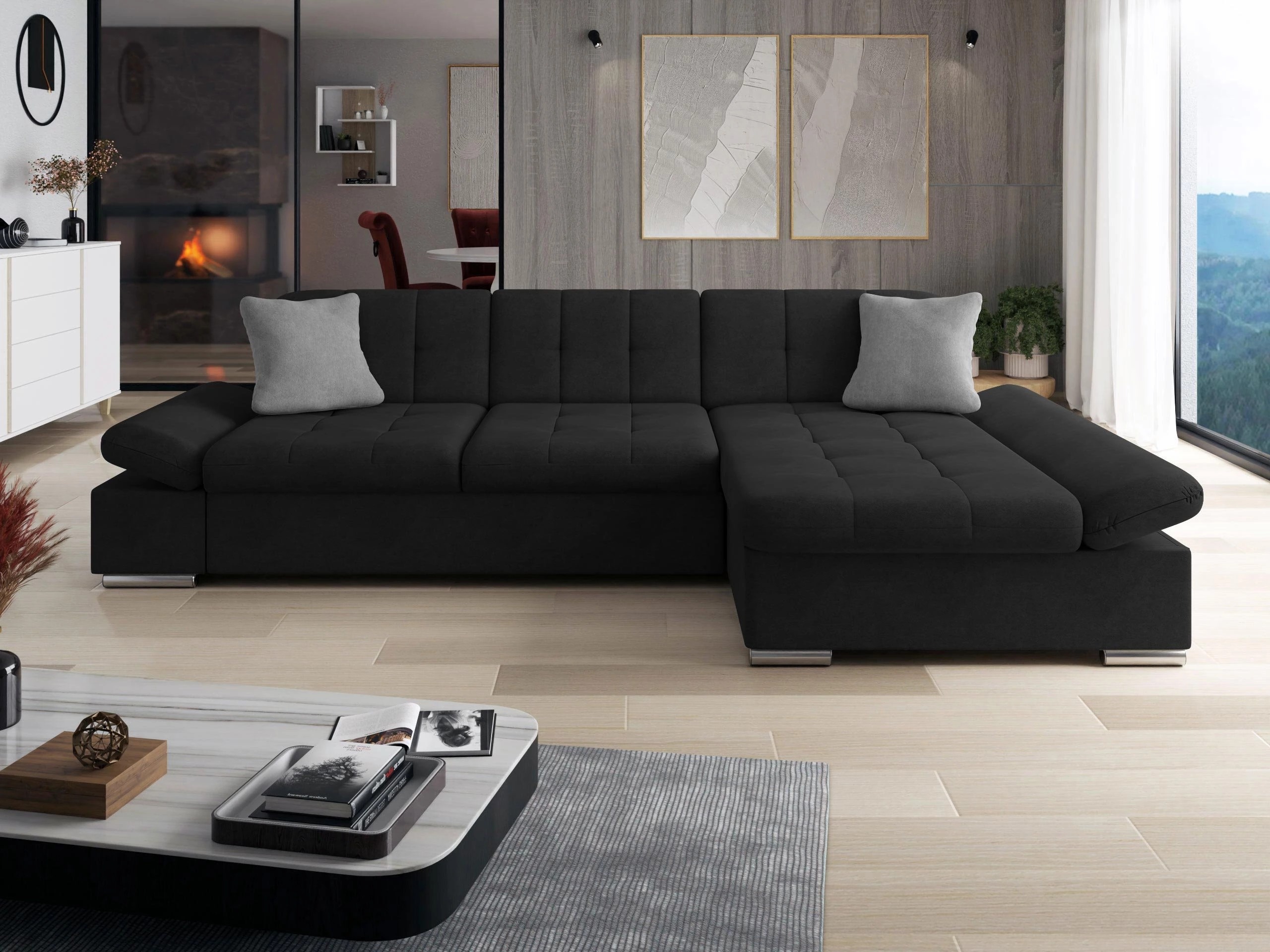 Canapé d'angle Comfivo Sanitas I (Uttario Velvet 2980 + Uttario Velvet 2972)